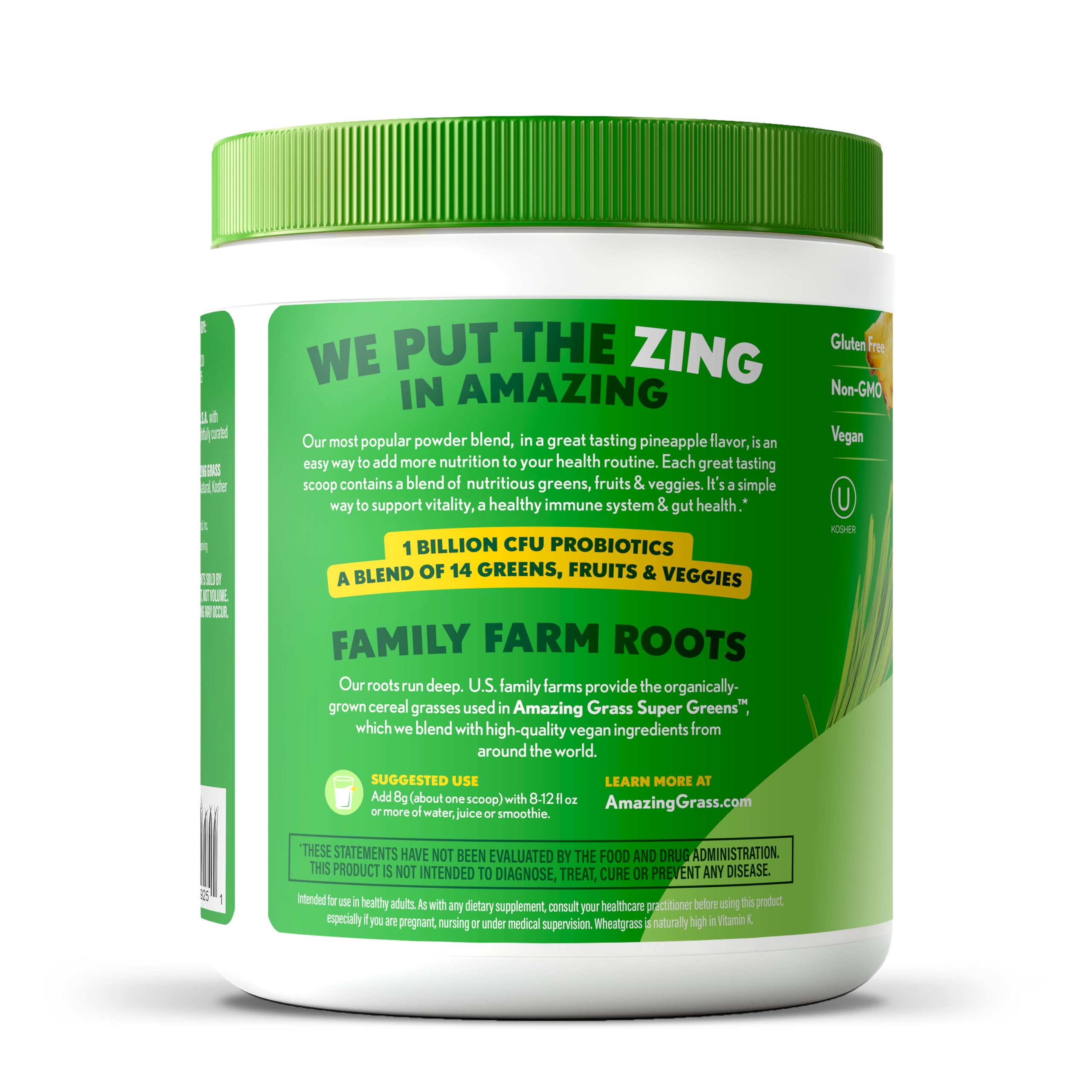 Amazing Grass Green Superfood Pineapple nutritional information