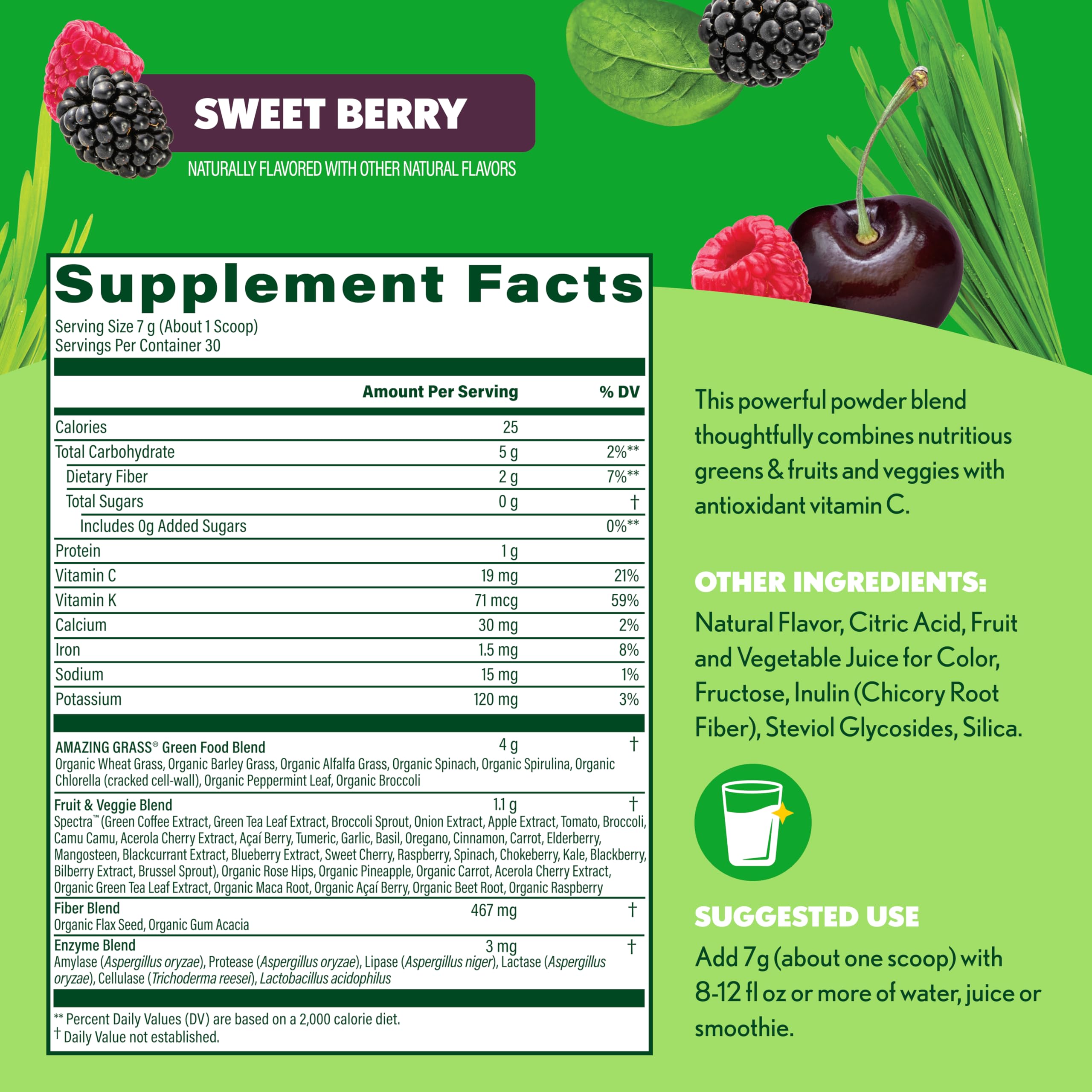 Amazing Grass Green Superfood Powder 200g scoop