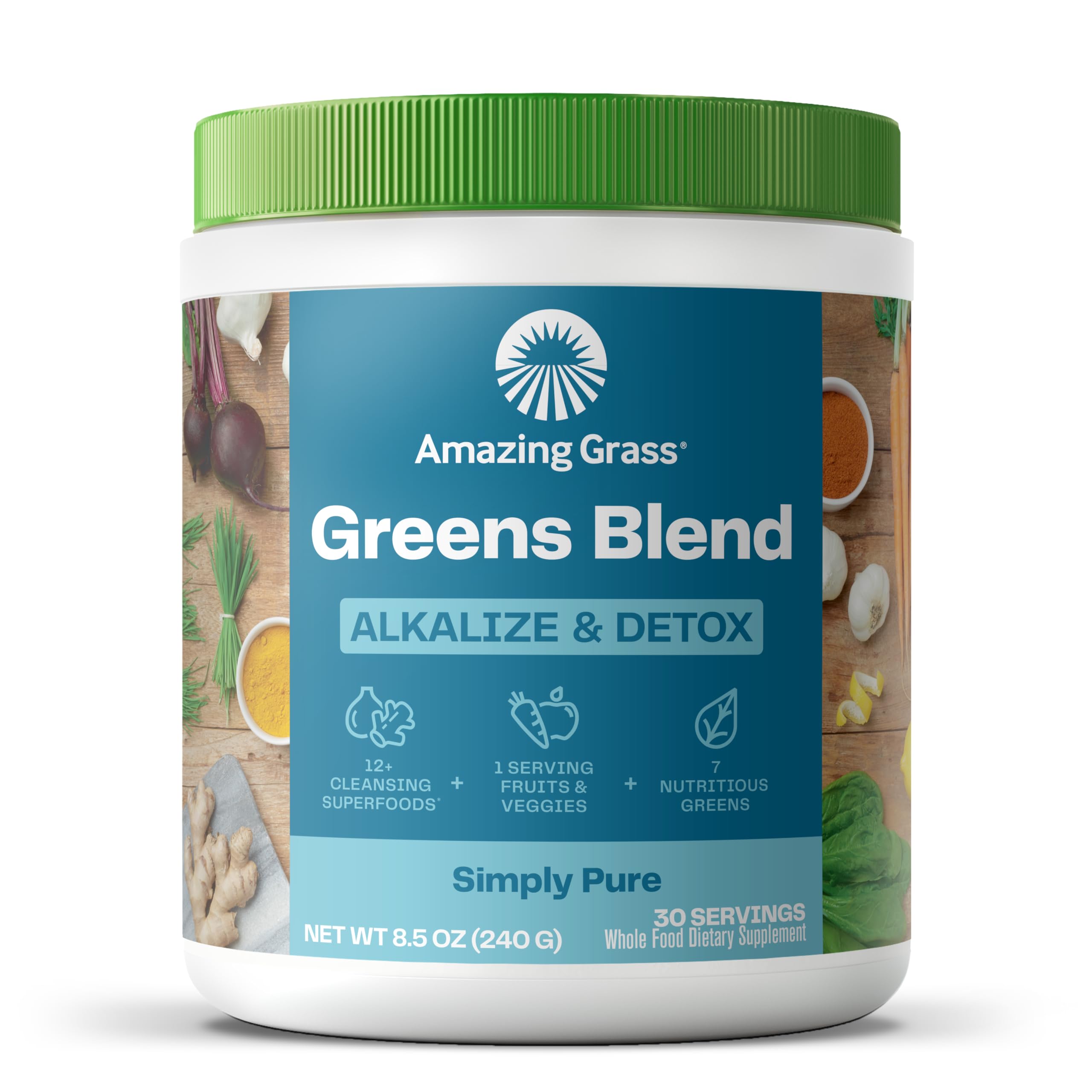 Amazing Grass Green Superfood Powder 241g front view