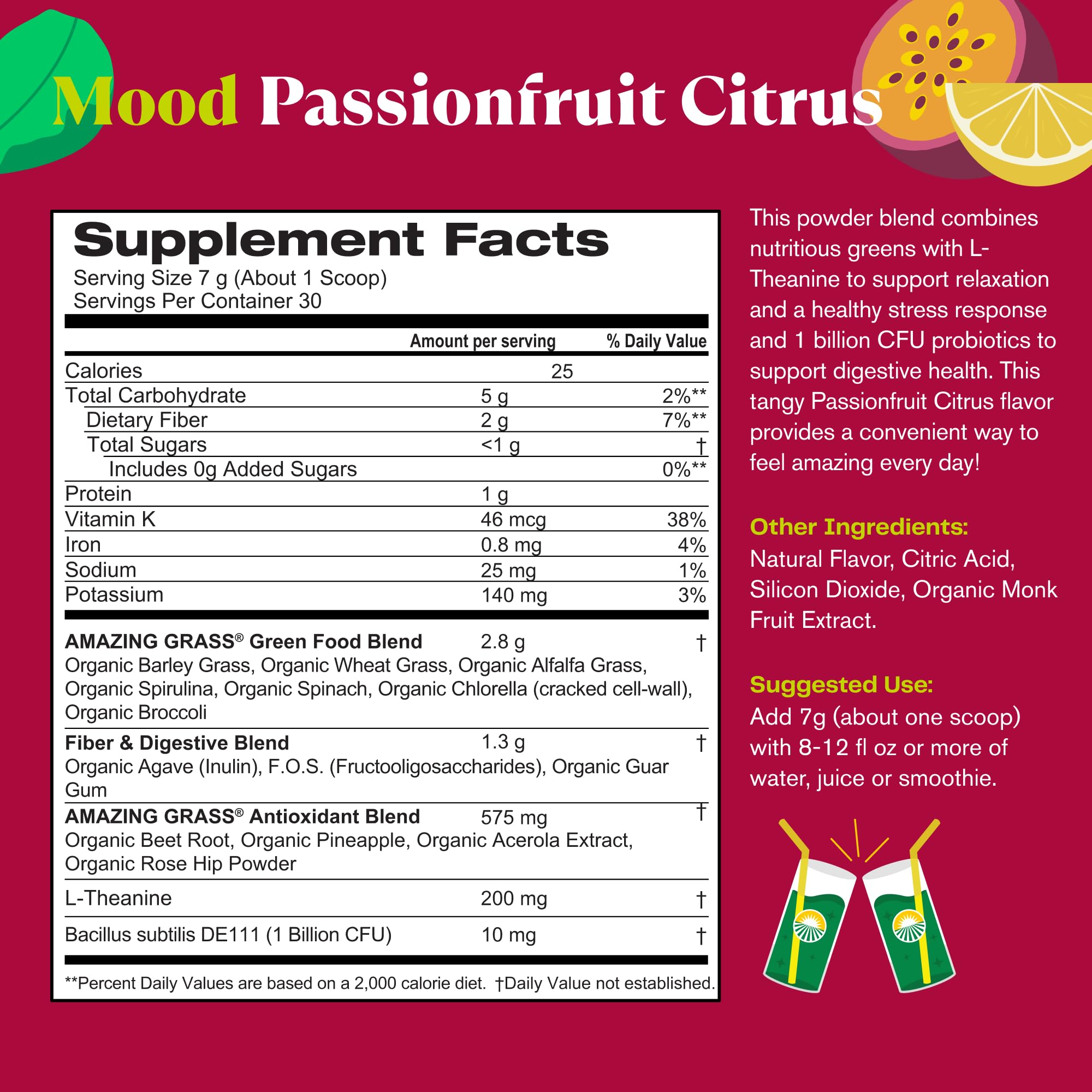 Amazing Grass Greens Blend Chlorella Powder scoop