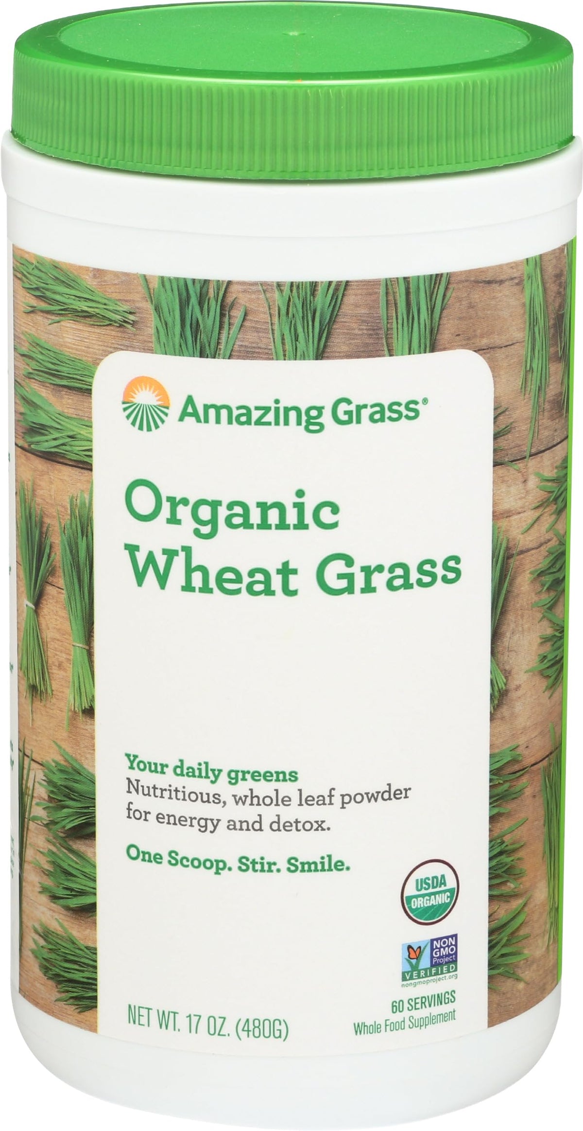 Amazing Grass Organic Wheat Grass 465g front view