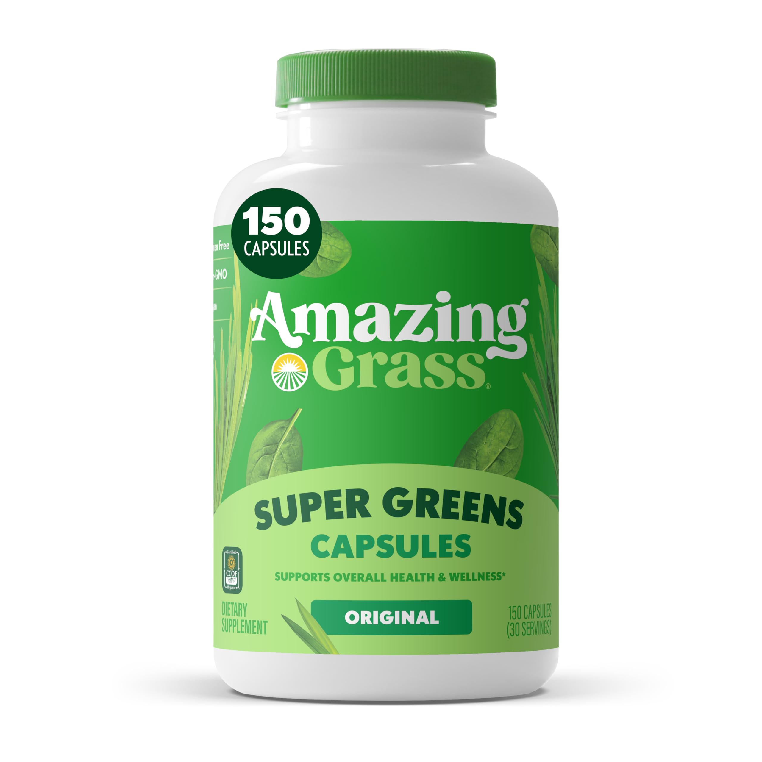 Amazing Grass Spirulina Capsules 95g front view