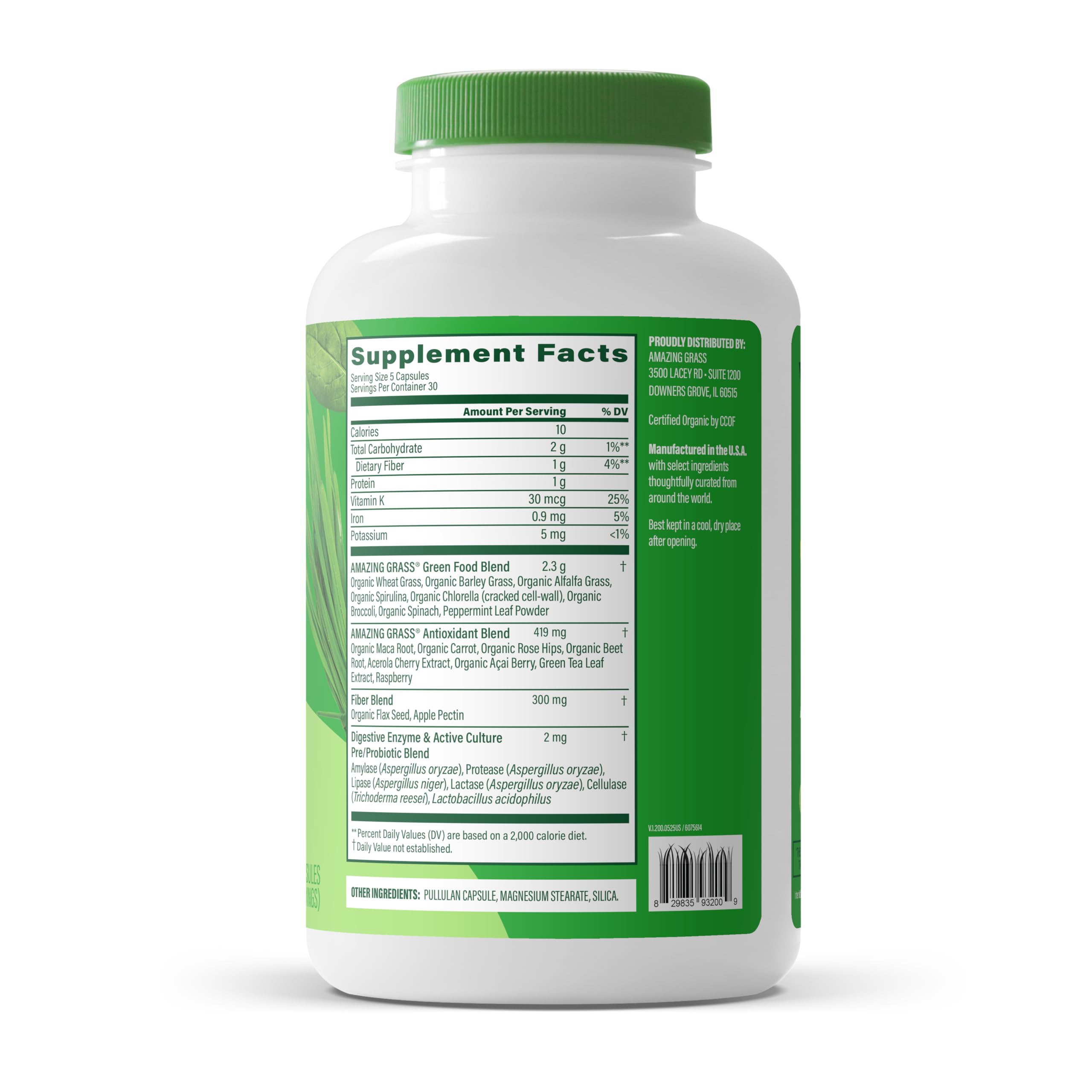 Amazing Grass Spirulina Capsules with measuring scoop