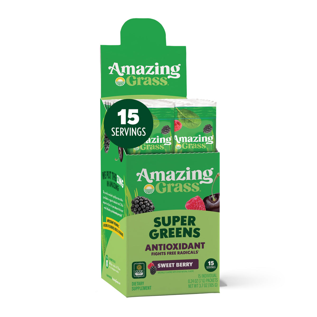 Amazing Grass Spirulina Powder 104g front view packaging