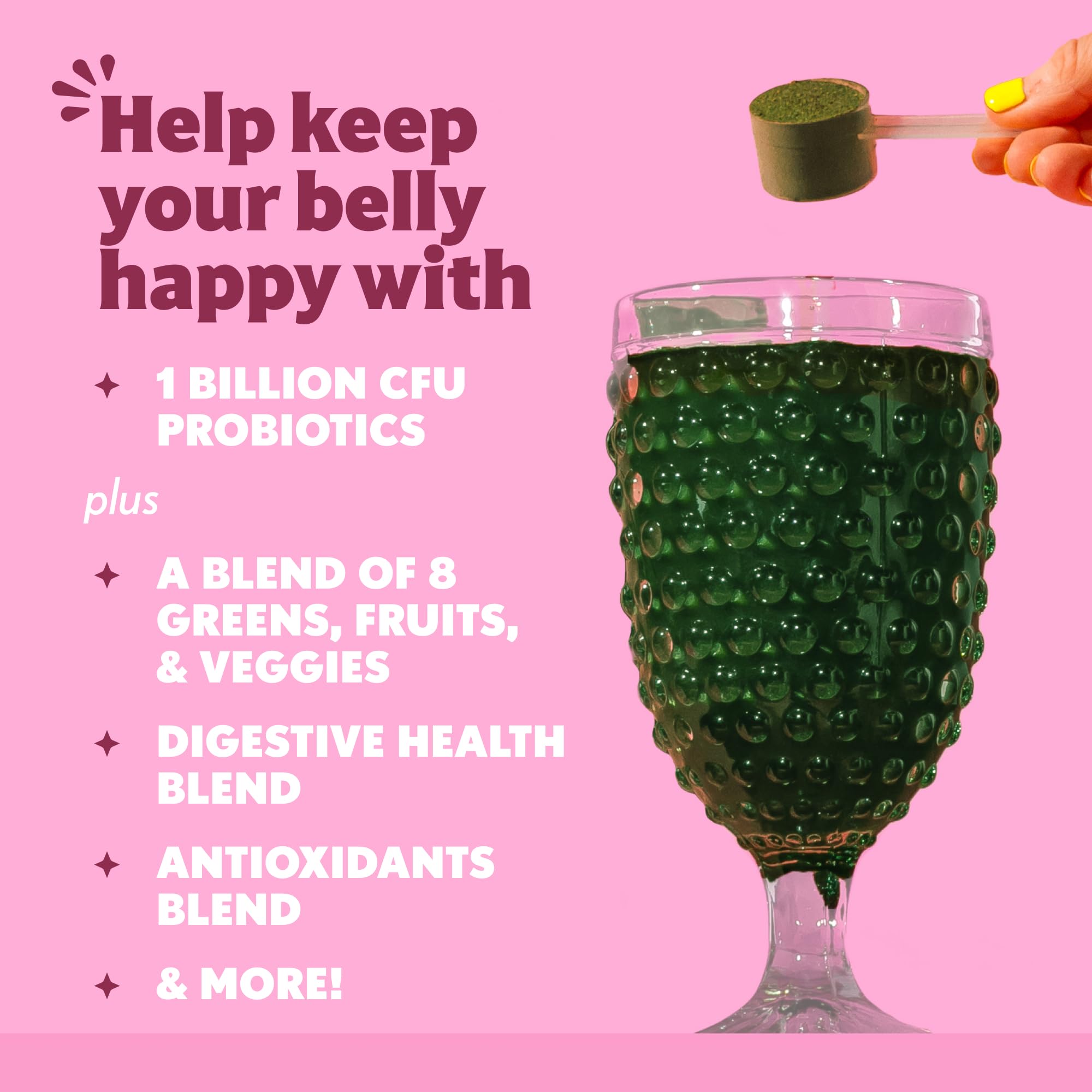 Amazing Grass Spirulina Powder 204g Summer Berry flavour close-up