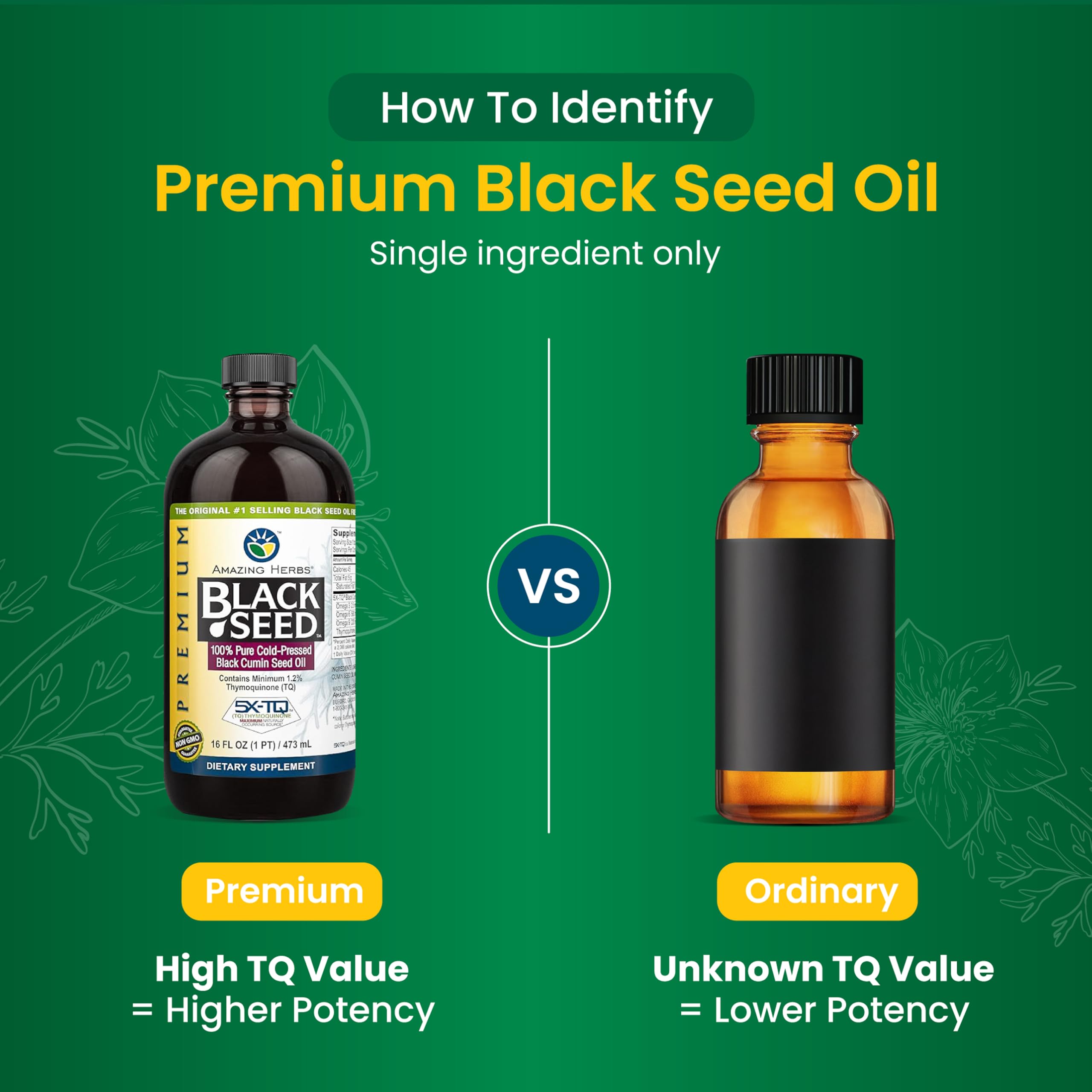 Amazing Herbs Black Seed Oil 257g label close-up