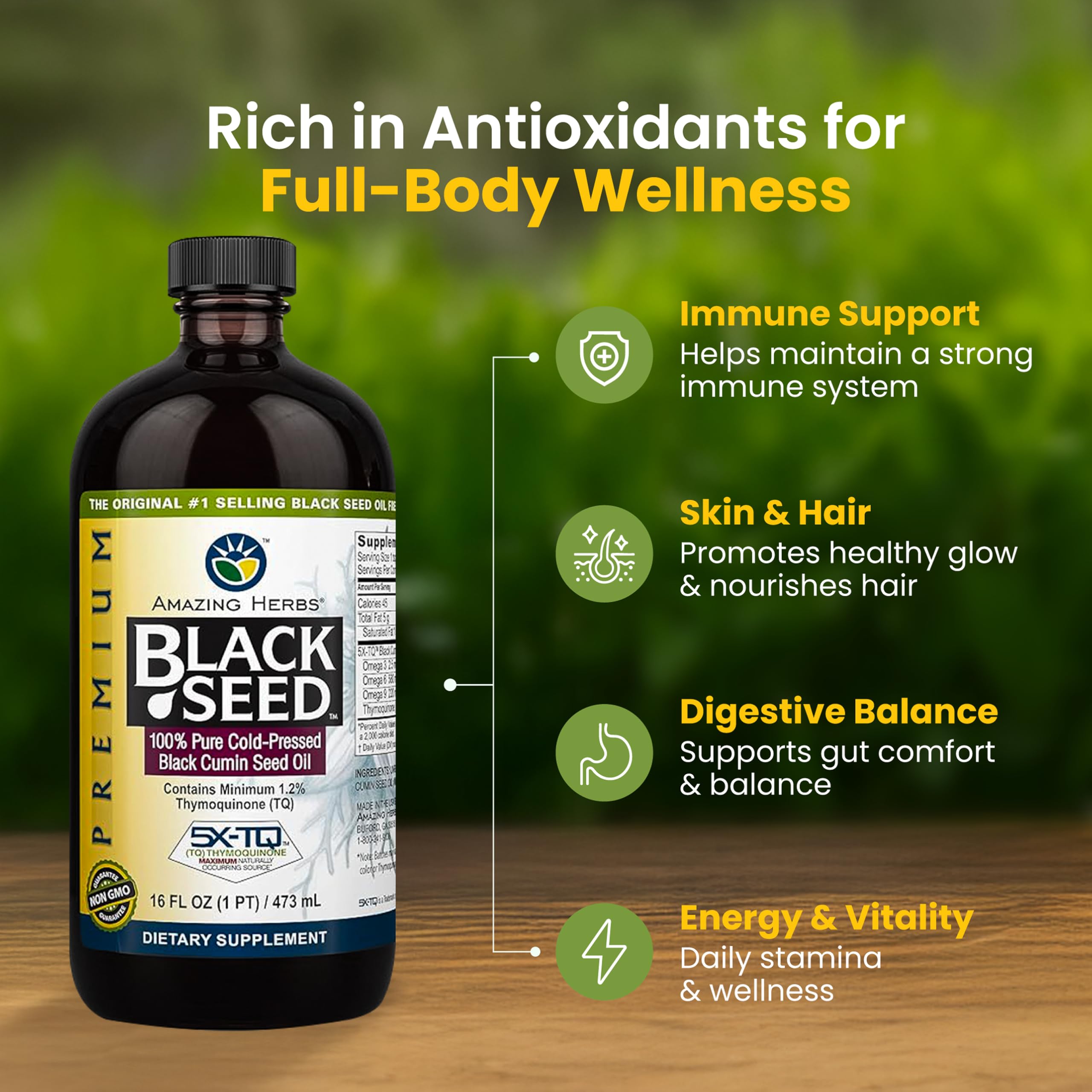 Amazing Herbs Black Seed Oil 257g packaging