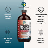 Amazing Herbs Black Seed Oil bottle side view with label