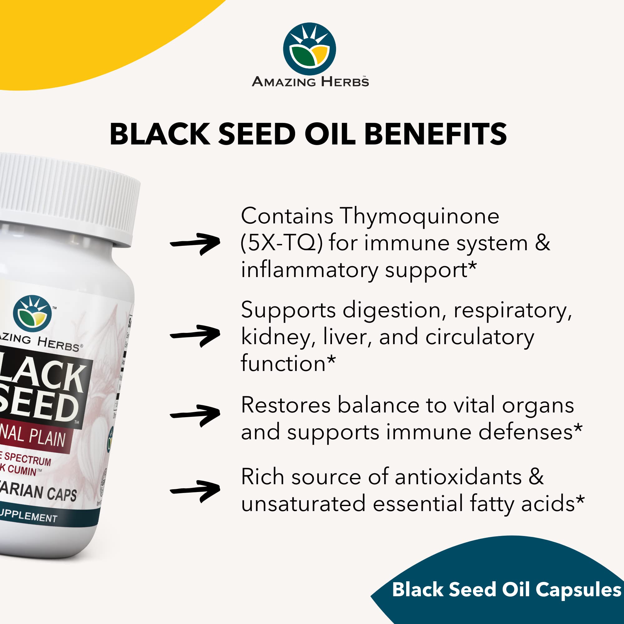 Amazing Herbs Black Seed Oil Capsules packaging
