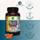 Amazing Herbs Black Seed Oil Capsules with nutritional information