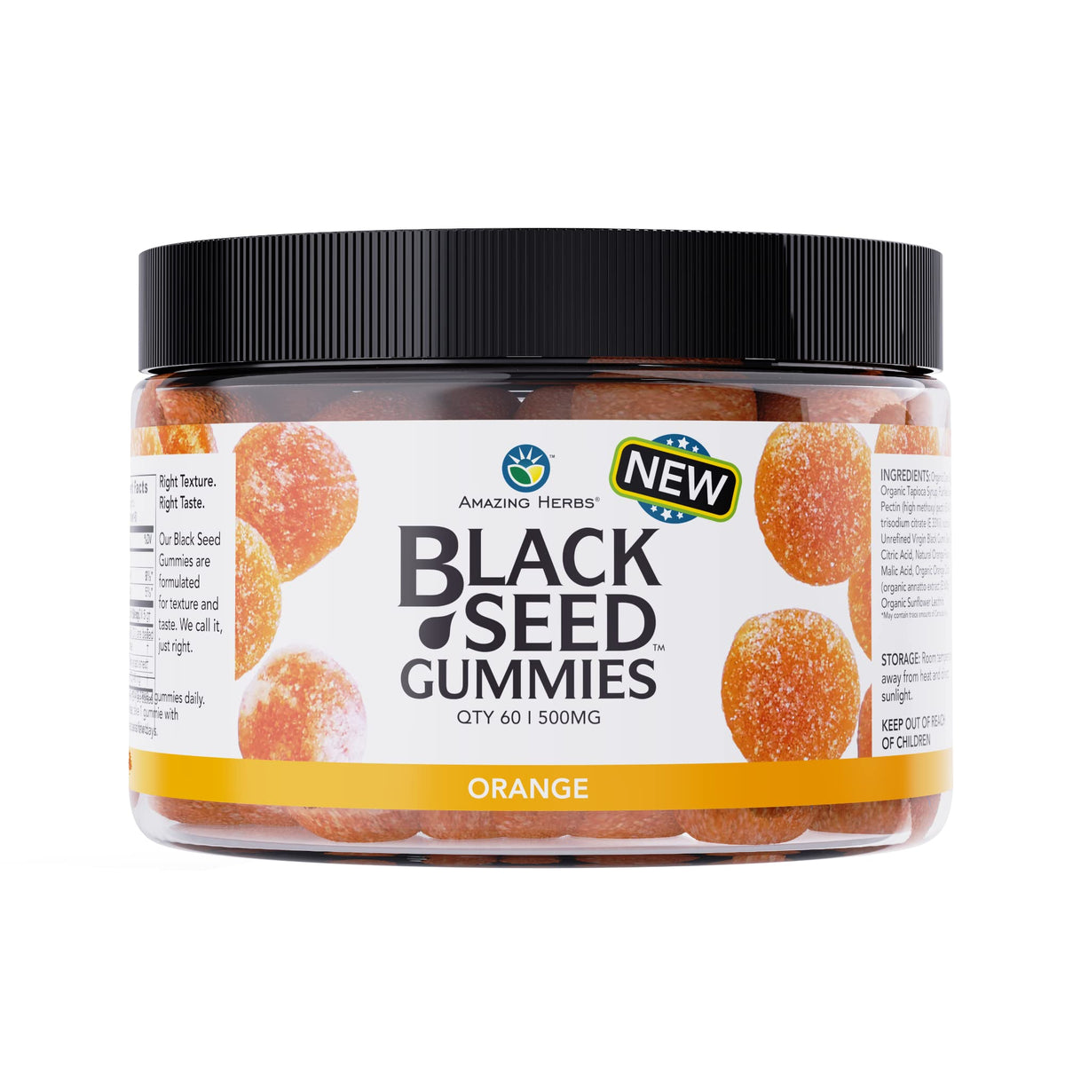 Amazing Herbs Black Seed Oil Gummies front view packaging
