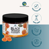 Amazing Herbs Black Seed Oil Gummies in a bowl with orange slices