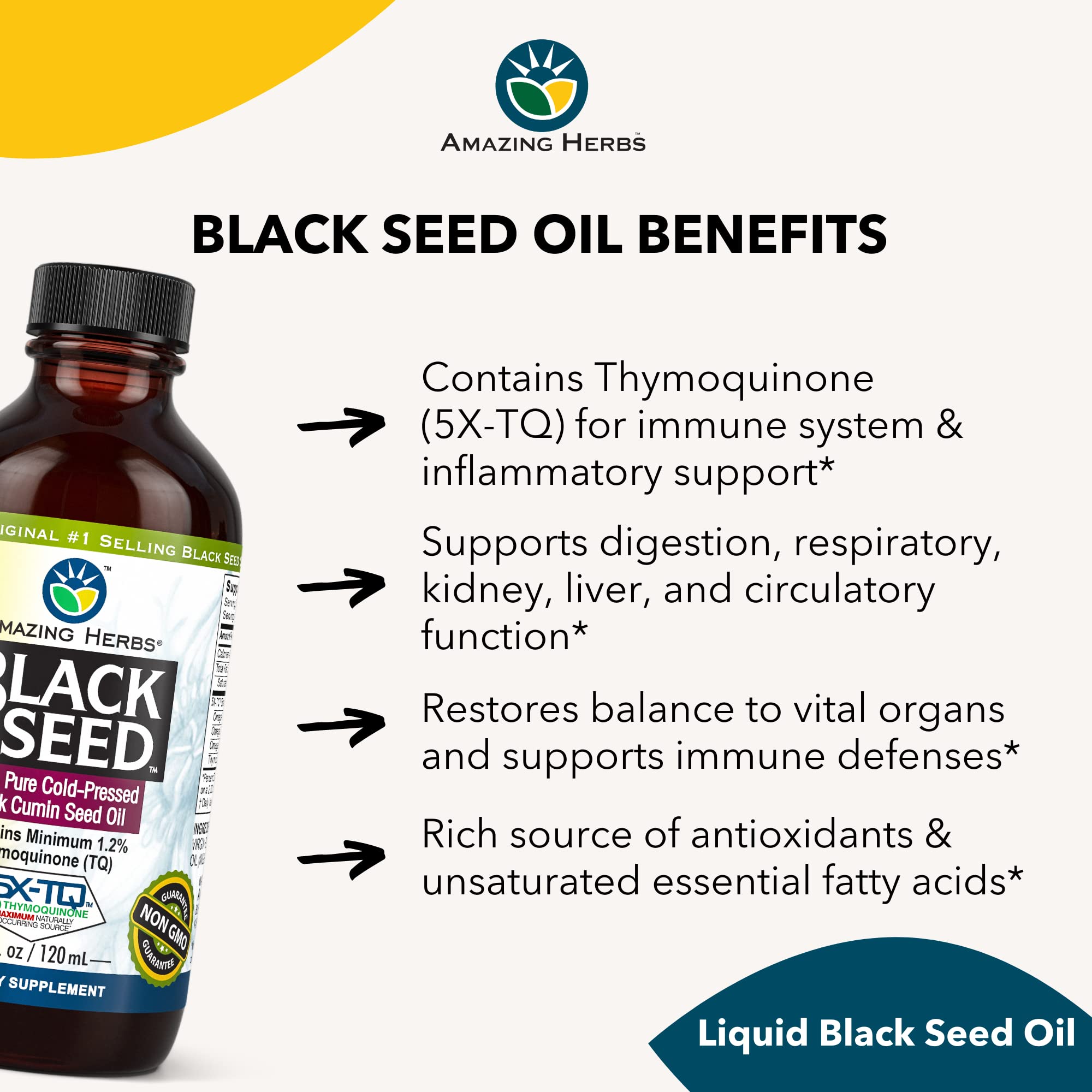 Amazing Herbs Black Seed Oil label close-up