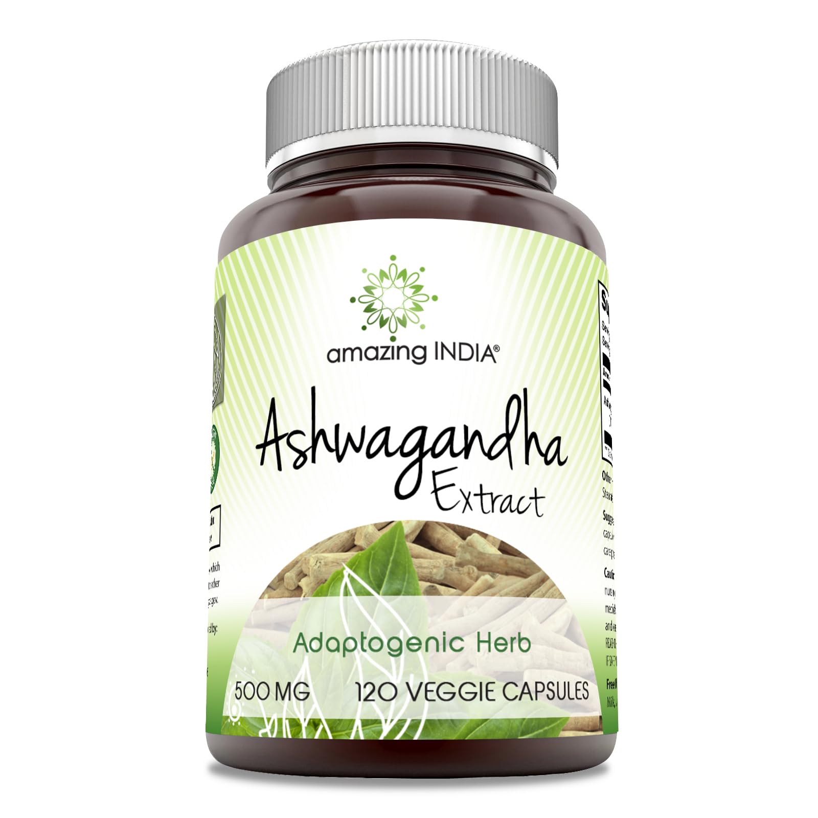 Amazing India Ashwagandha Extract 500mg bottle front view