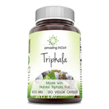 Amazing India Triphala 500mg 120 Veggie Capsules front view