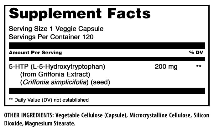 Amazing Nutrition 5-HTP Supplement 200mg capsule close-up