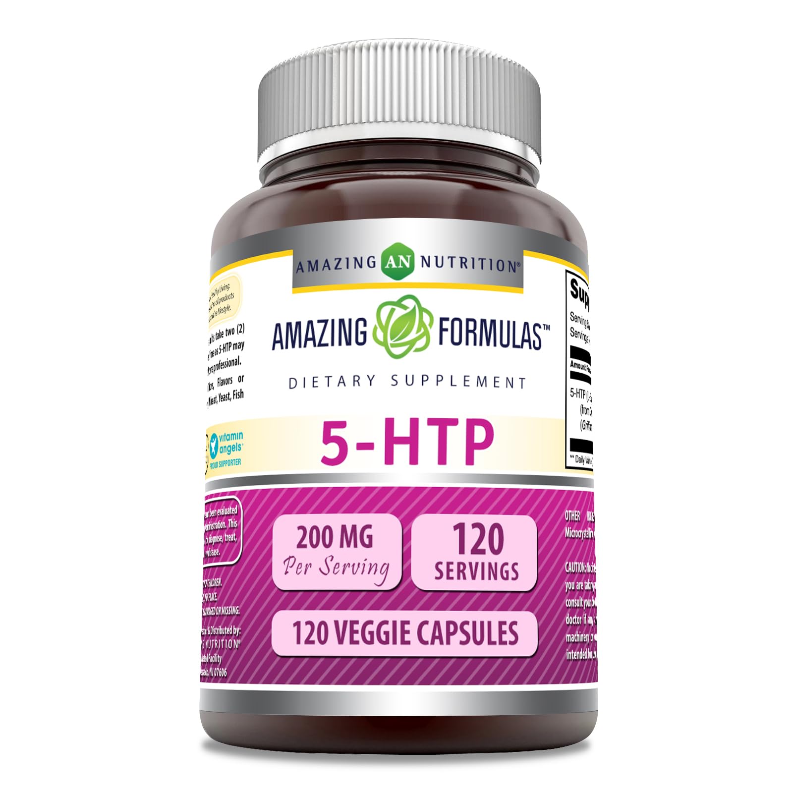 Amazing Nutrition 5-HTP Supplement 200mg front view of bottle