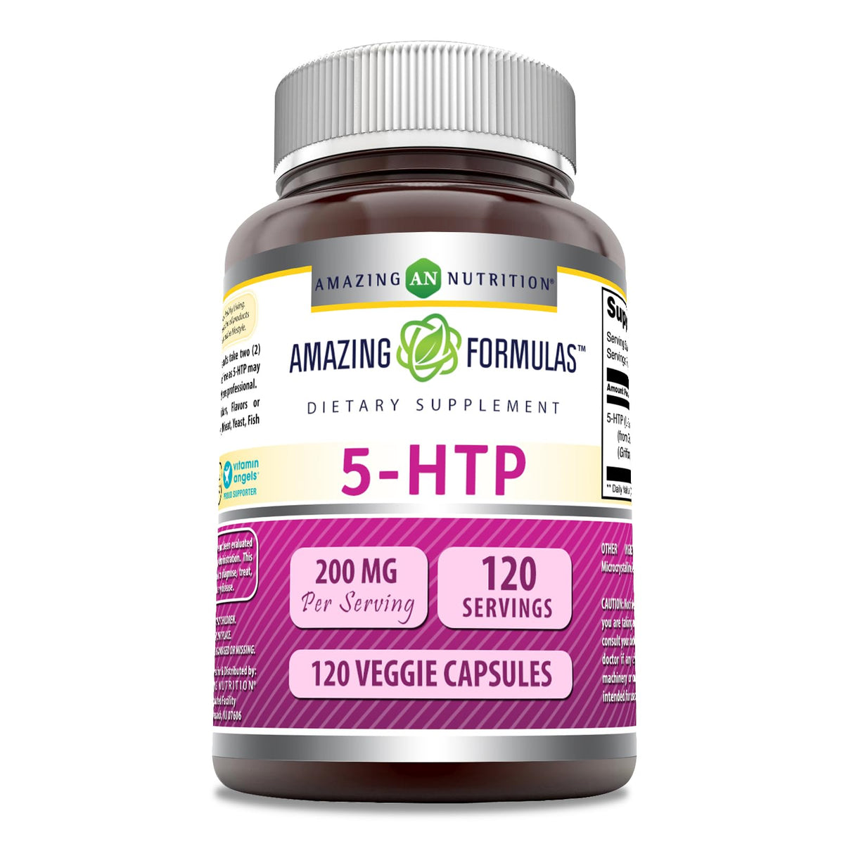 Amazing Nutrition 5-HTP Supplement 200mg front view of bottle