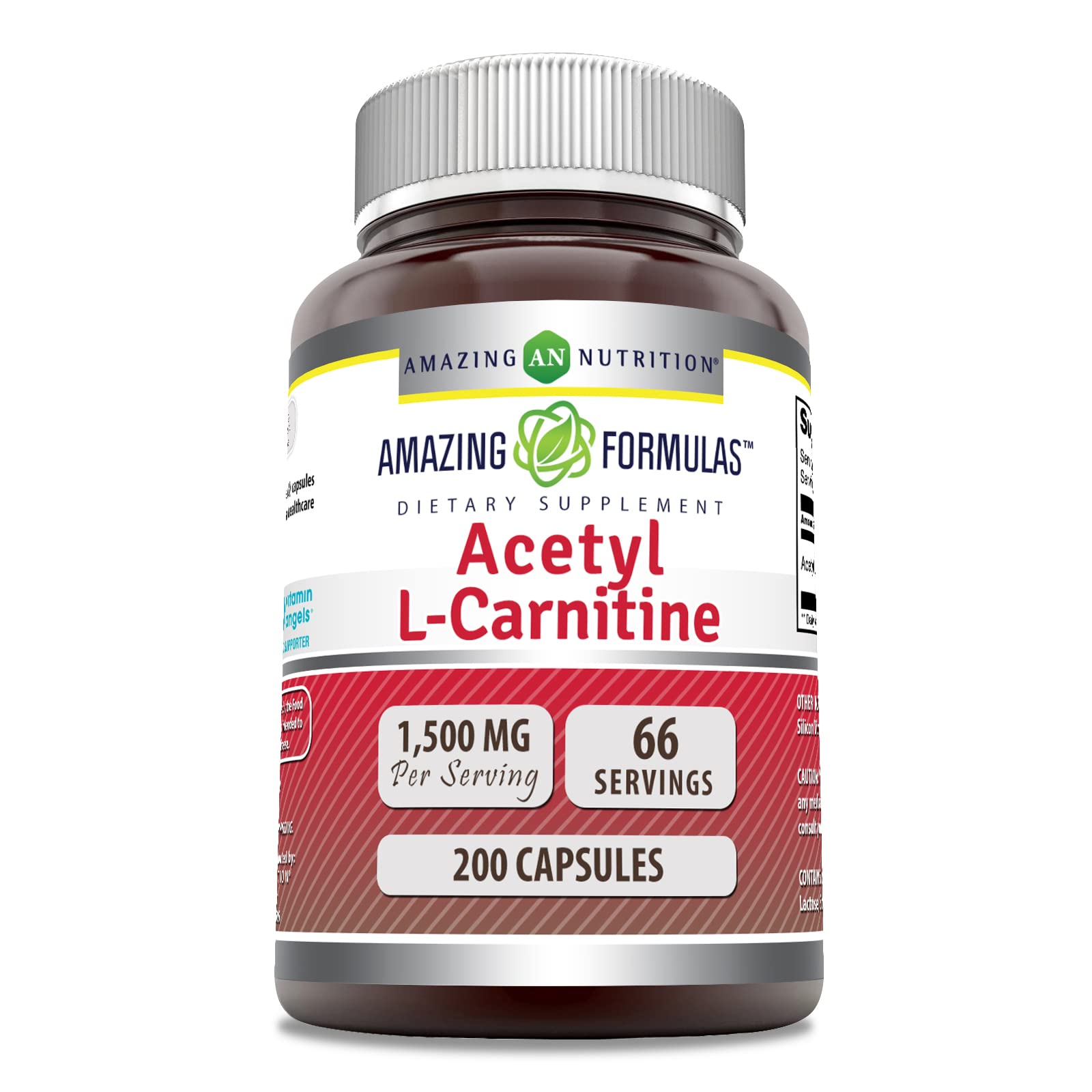 Amazing Nutrition Acetyl L-Carnitine 1500 Mg bottle front view