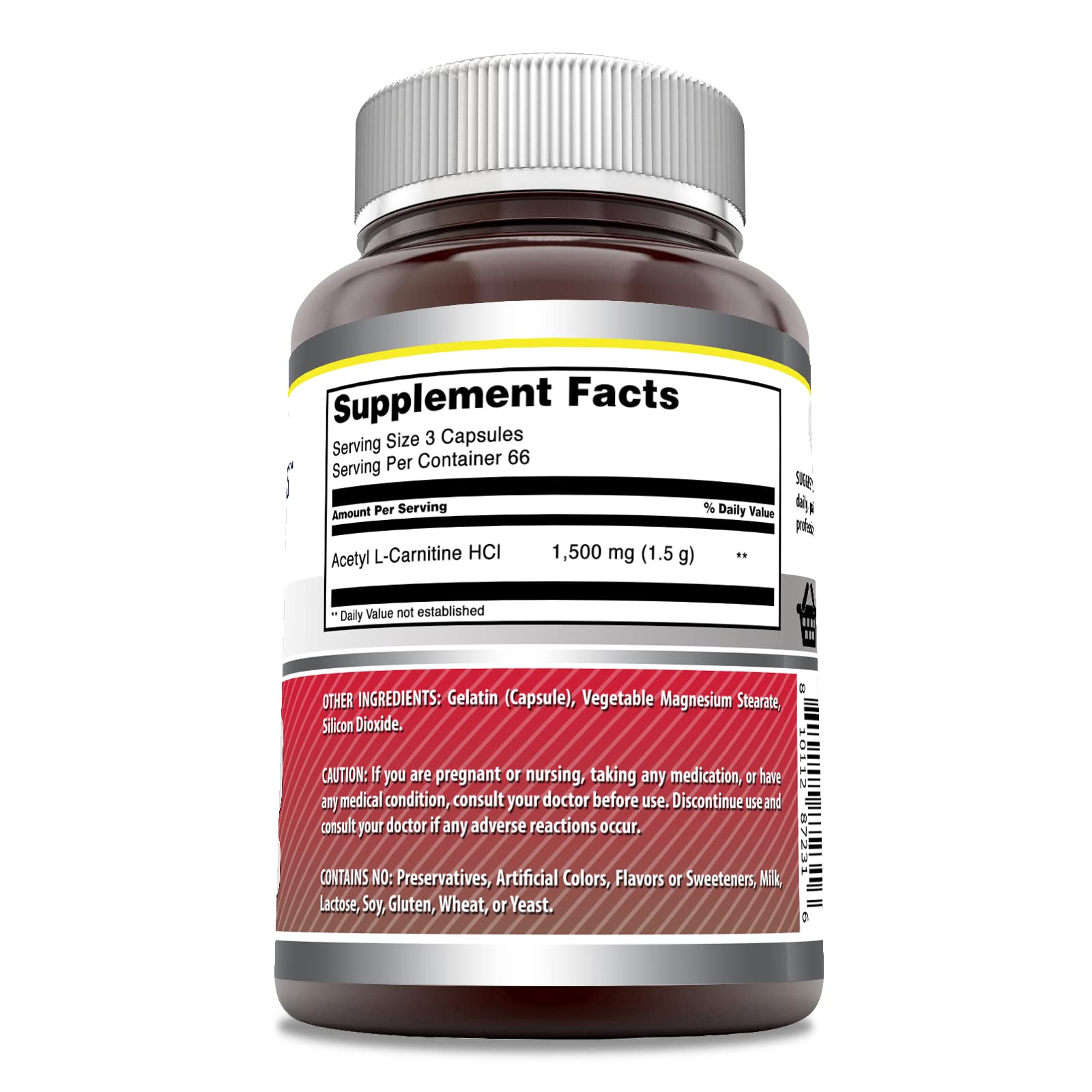 Amazing Nutrition Acetyl L-Carnitine 1500 Mg serving size with capsules