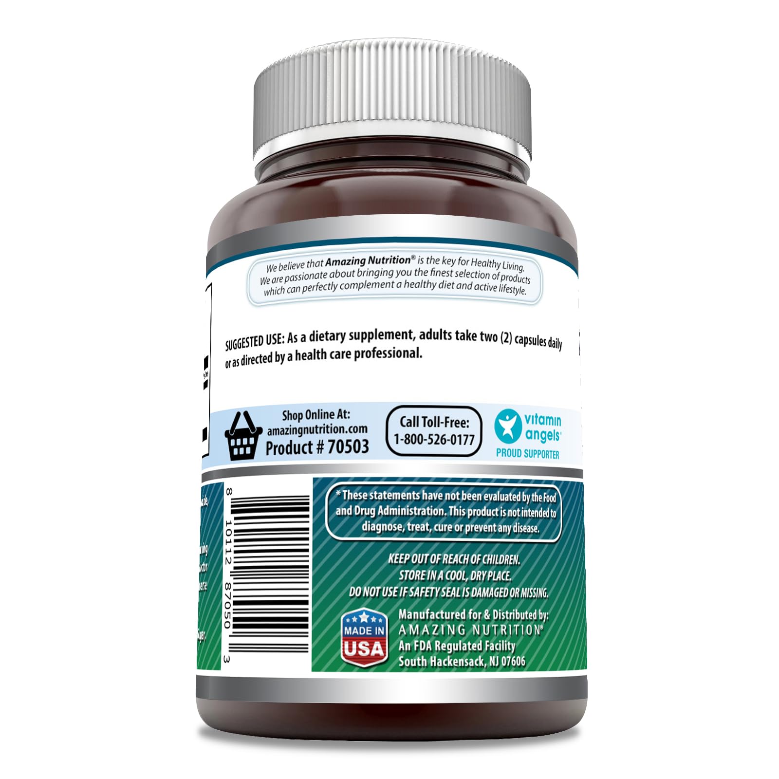 Amazing Nutrition Acetyl-L-Carnitine 600mg supplement bottle packaging