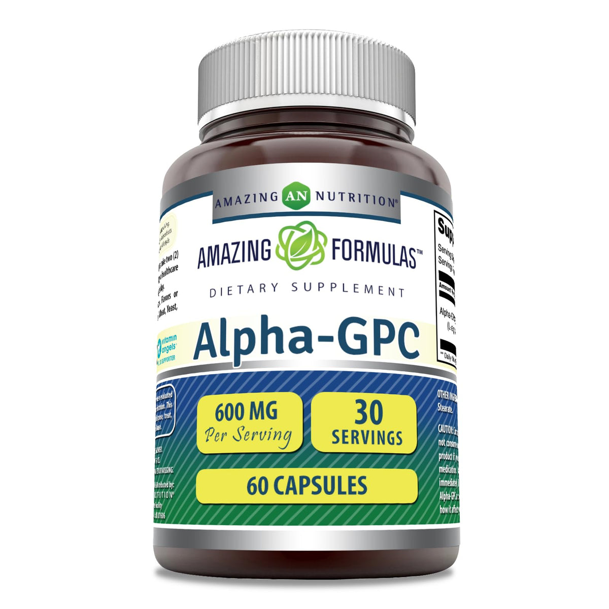 Amazing Nutrition Alpha GPC 600 mg Supplement bottle front view