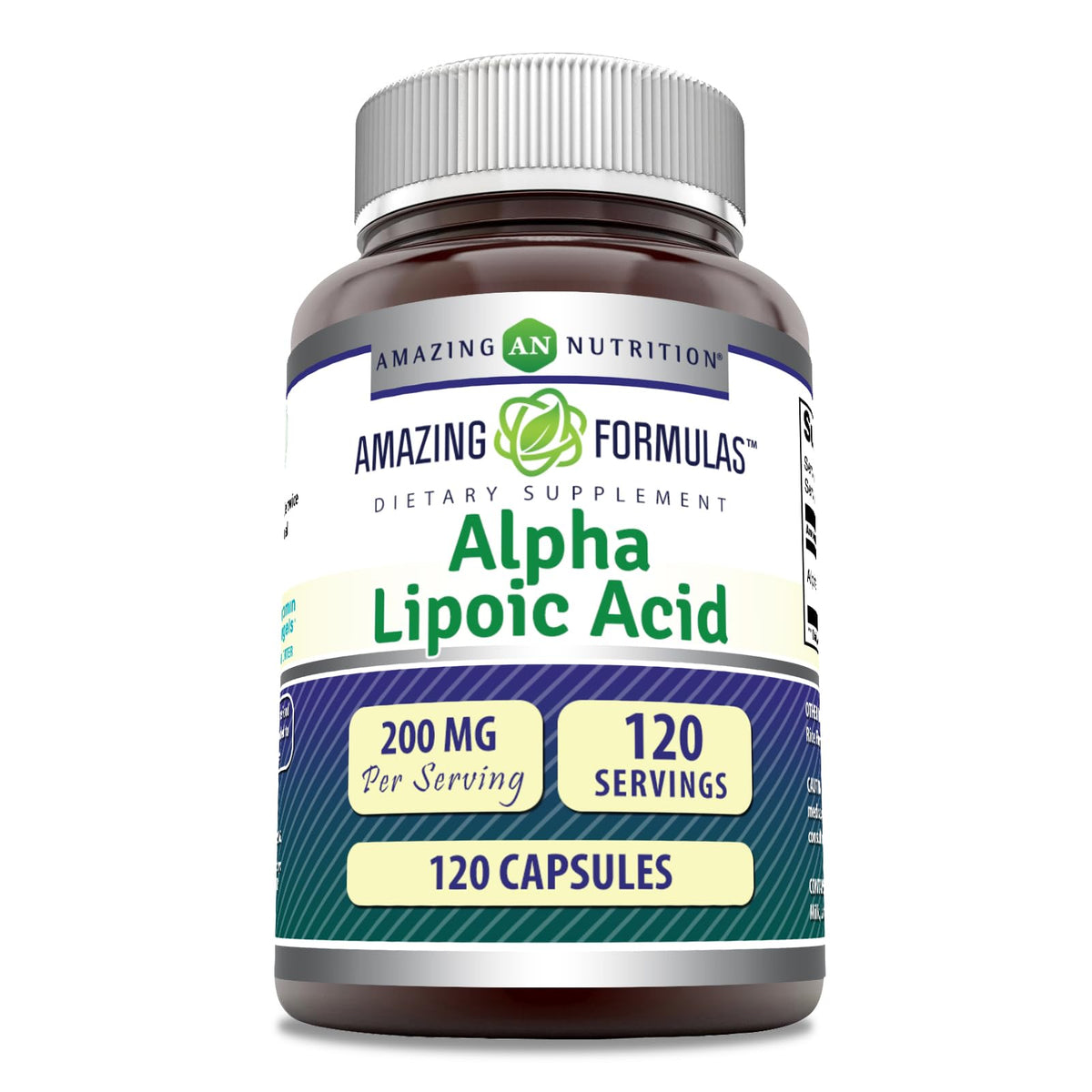 Amazing Nutrition Alpha Lipoic Acid 200mg Capsules front view