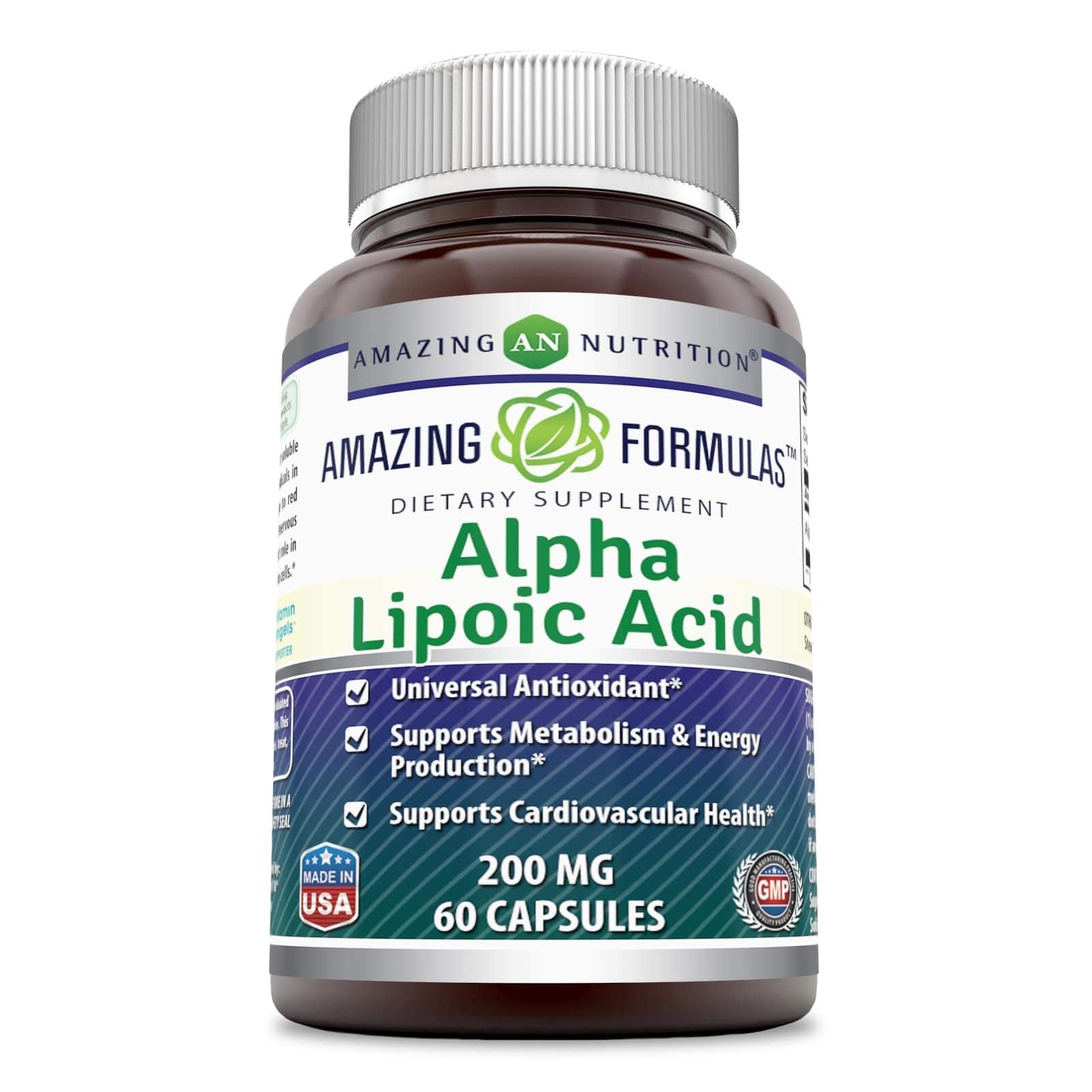 Amazing Nutrition Alpha Lipoic Acid 200mg Capsules front view