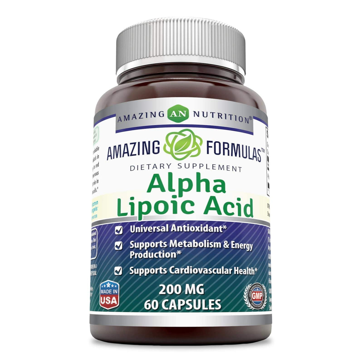 Amazing Nutrition Alpha Lipoic Acid 200mg Capsules front view