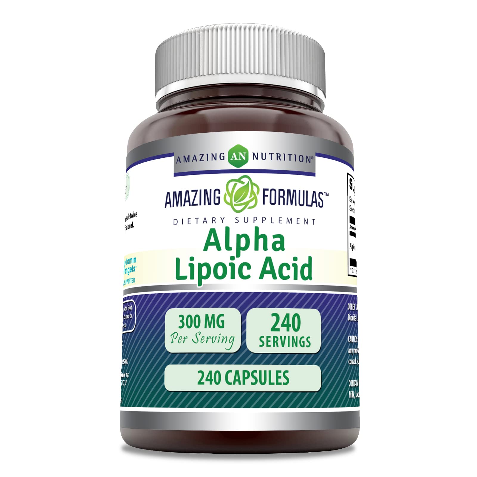 Amazing Nutrition Alpha Lipoic Acid 300 mg Supplement bottle front view