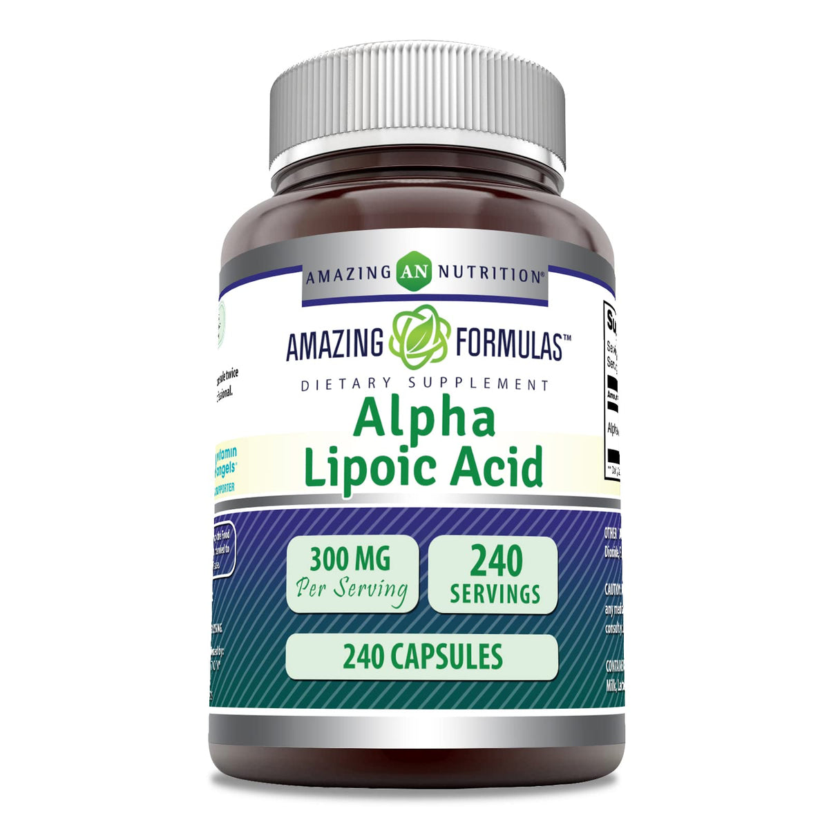 Amazing Nutrition Alpha Lipoic Acid 300 mg Supplement bottle front view