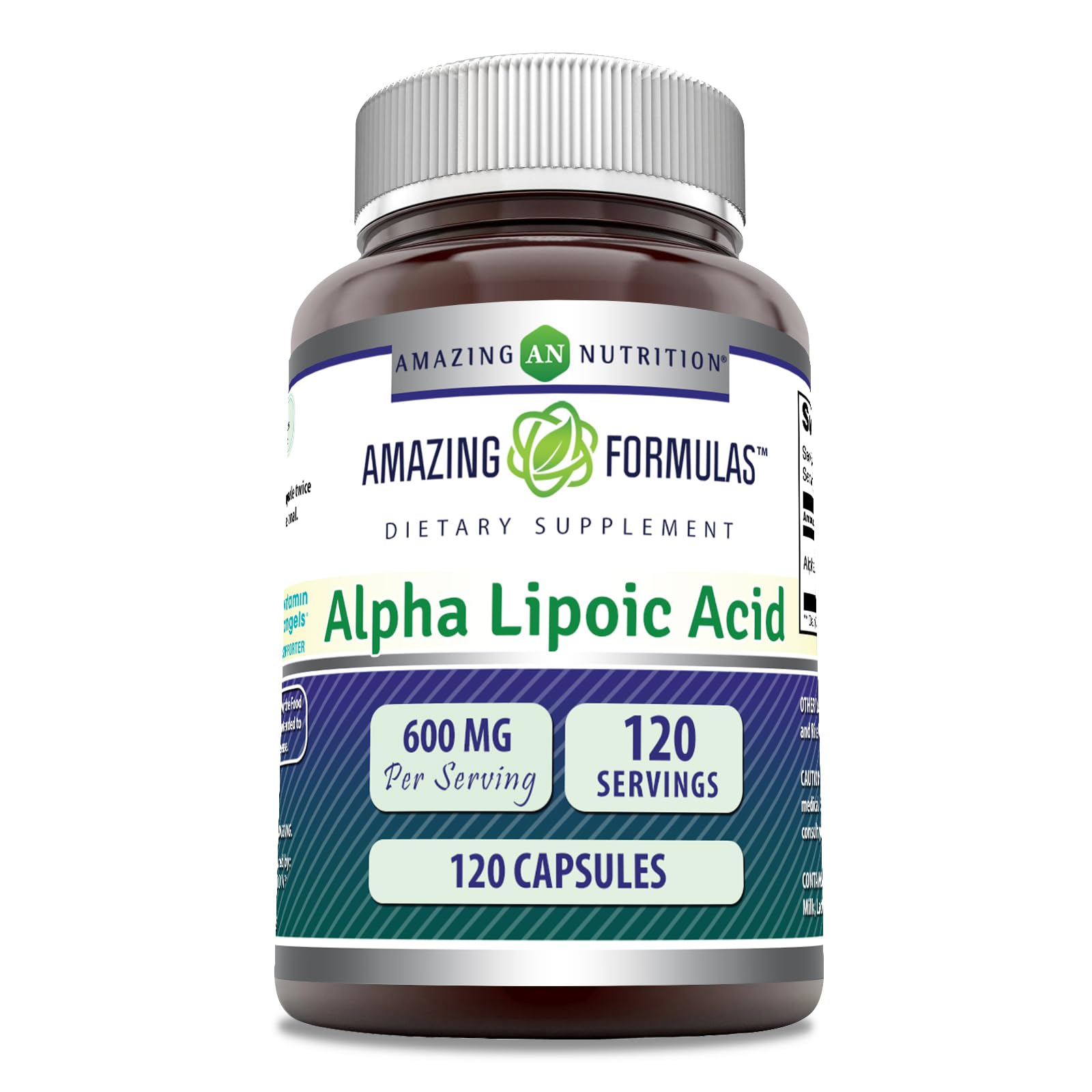Amazing Nutrition Alpha Lipoic Acid 600mg Supplement bottle front view
