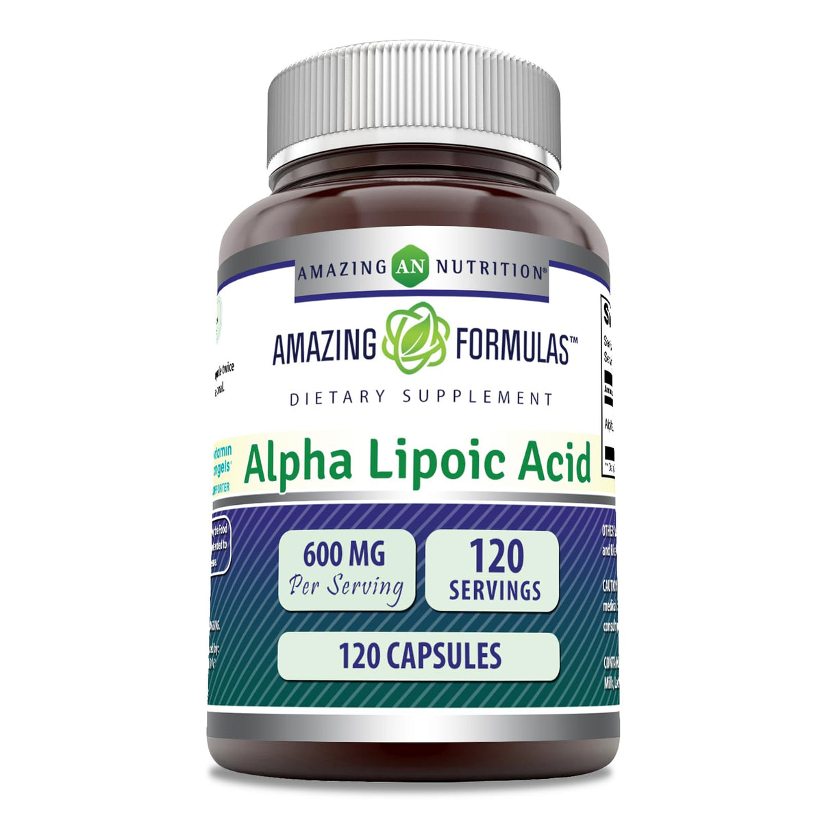 Amazing Nutrition Alpha Lipoic Acid 600mg Supplement bottle front view