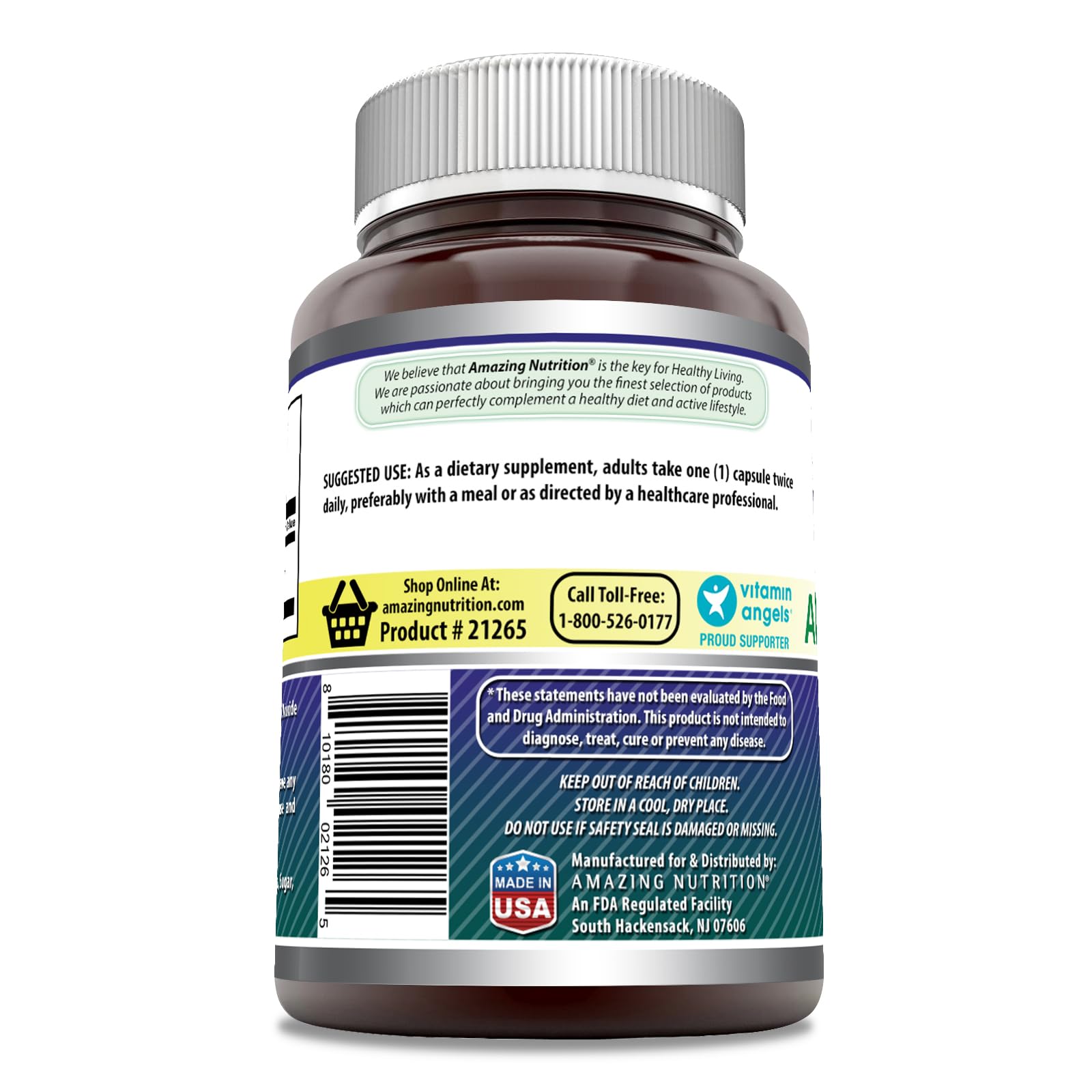Amazing Nutrition Alpha Lipoic Acid 600mg Supplement capsules close-up