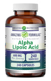 Amazing Nutrition Alpha Lipoic Acid 600mg Supplement front view