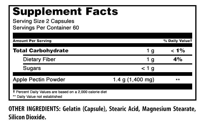 Amazing Nutrition Apple Pectin Supplement 1400mg back view