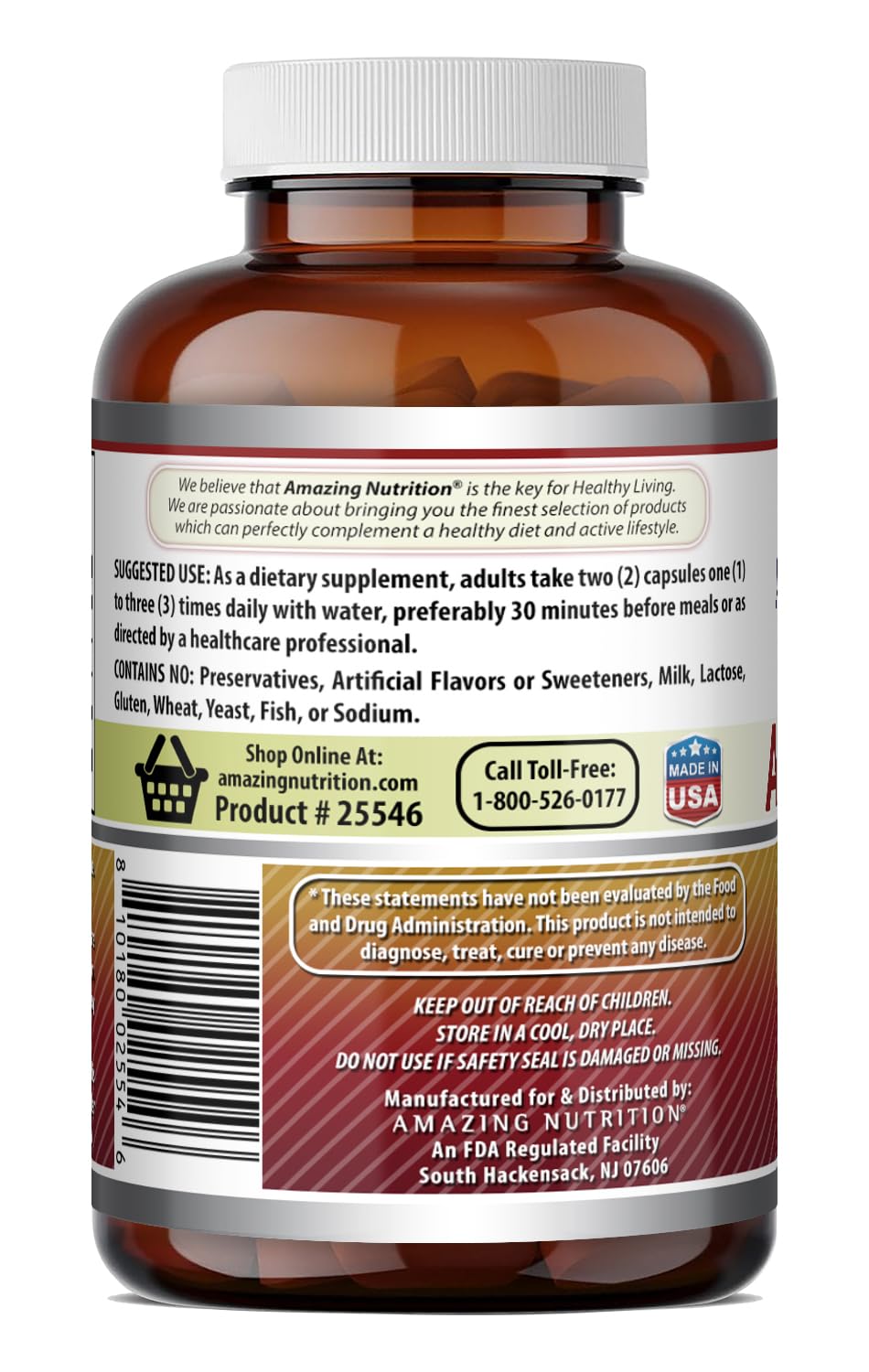 Amazing Nutrition Apple Pectin Supplement 1400mg bottle on a table