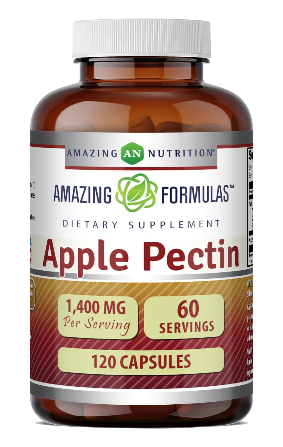 Amazing Nutrition Apple Pectin Supplement 1400mg front view