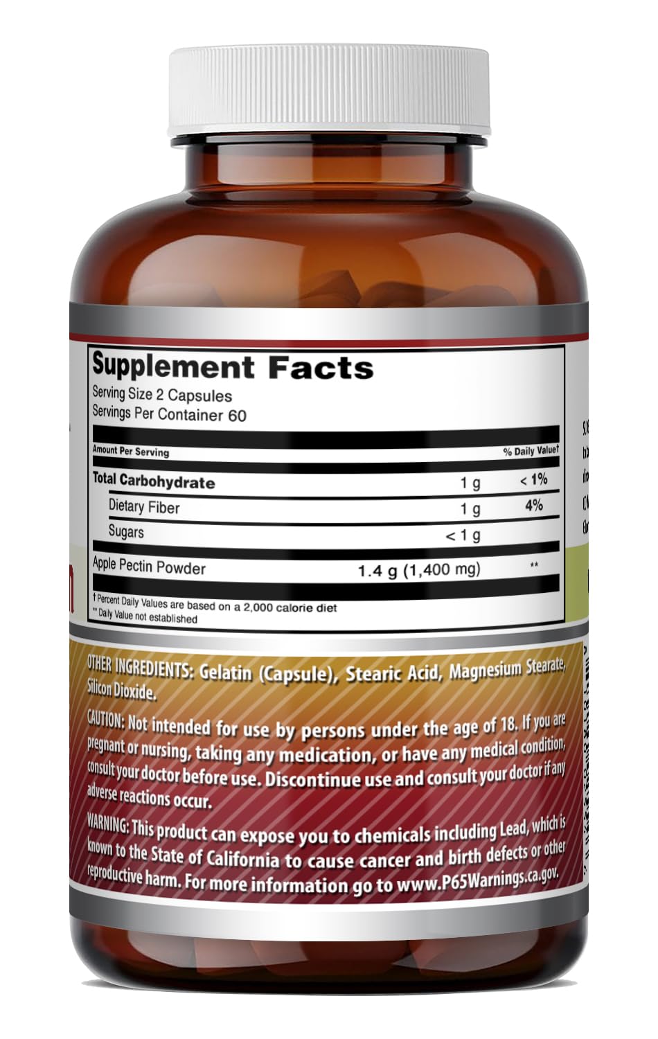Amazing Nutrition Apple Pectin Supplement 1400mg with measuring spoon