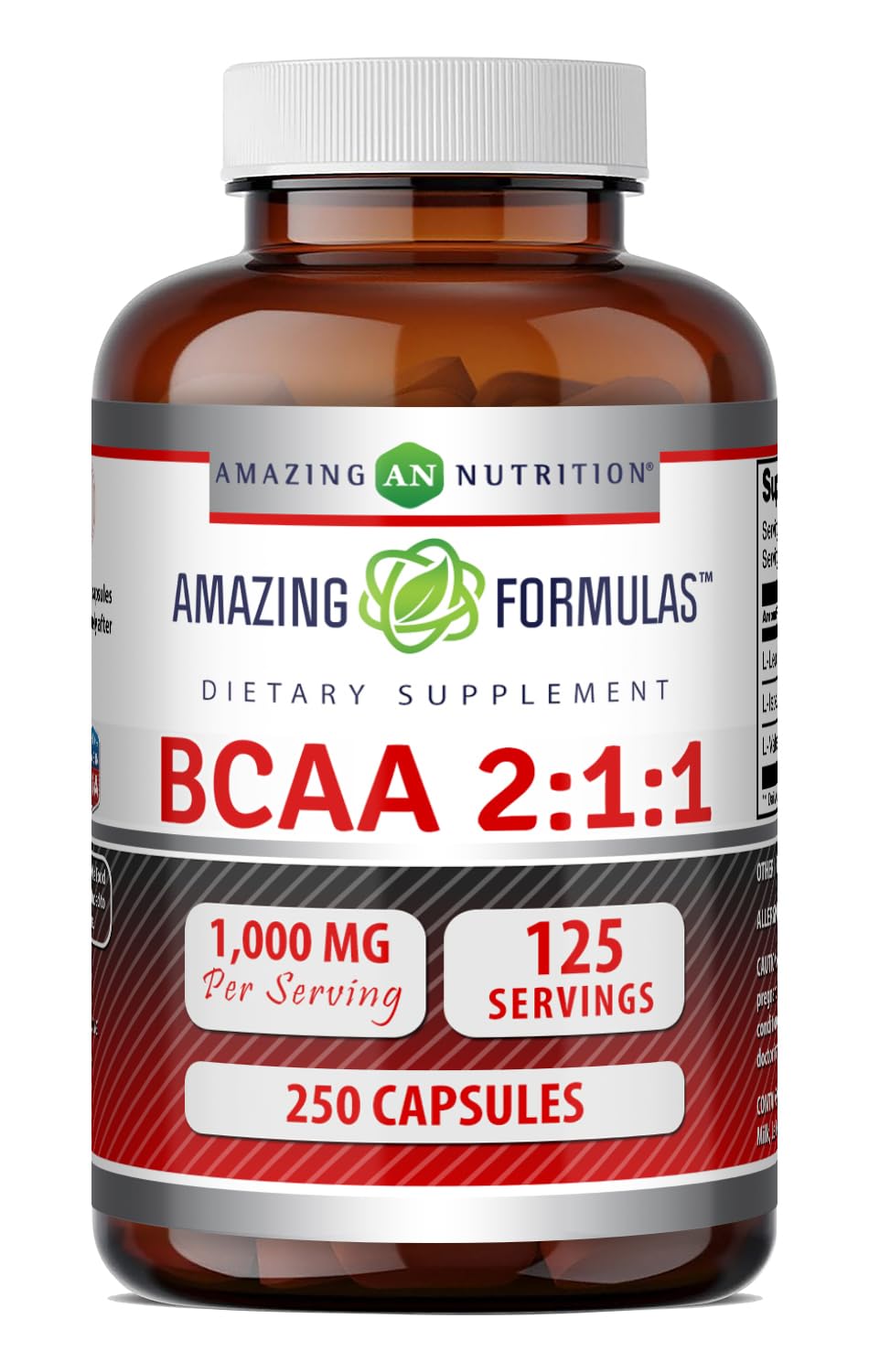 Amazing Nutrition BCAA 2:1:1 Supplement front view