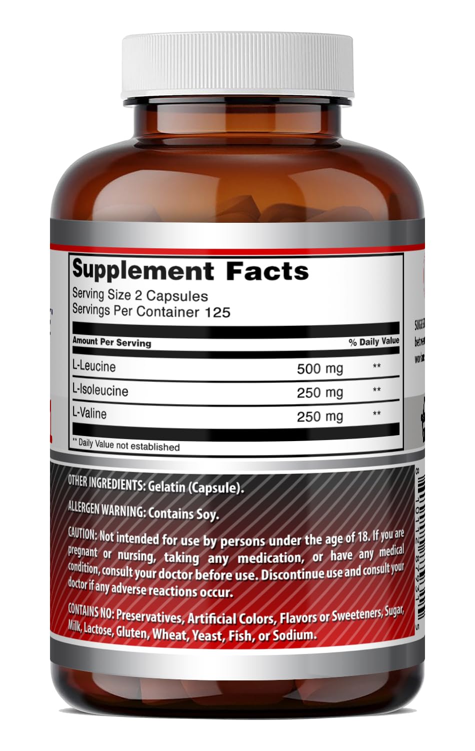 Amazing Nutrition BCAA 2:1:1 Supplement on a kitchen counter