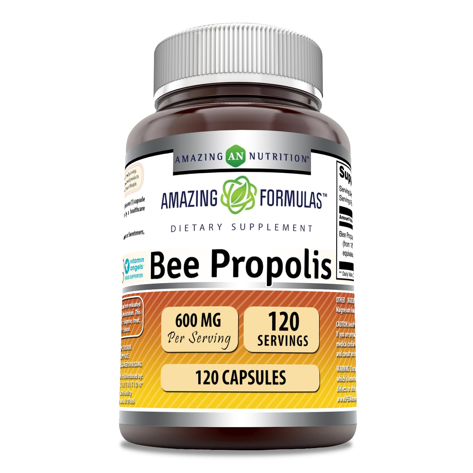 Amazing Nutrition Bee Propolis 600mg Capsules front view