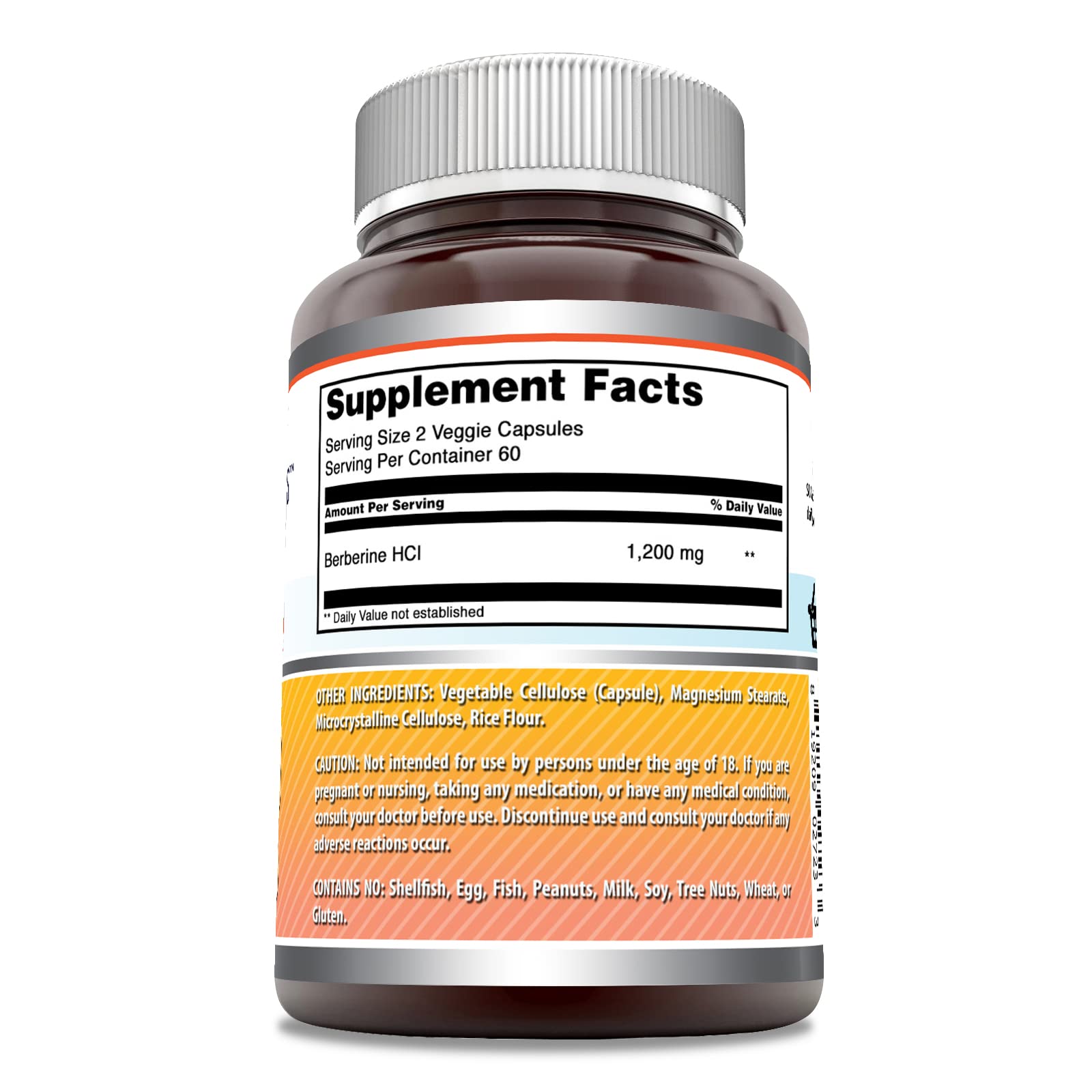 Amazing Nutrition Berberine 1200 Mg Supplement bottle side view