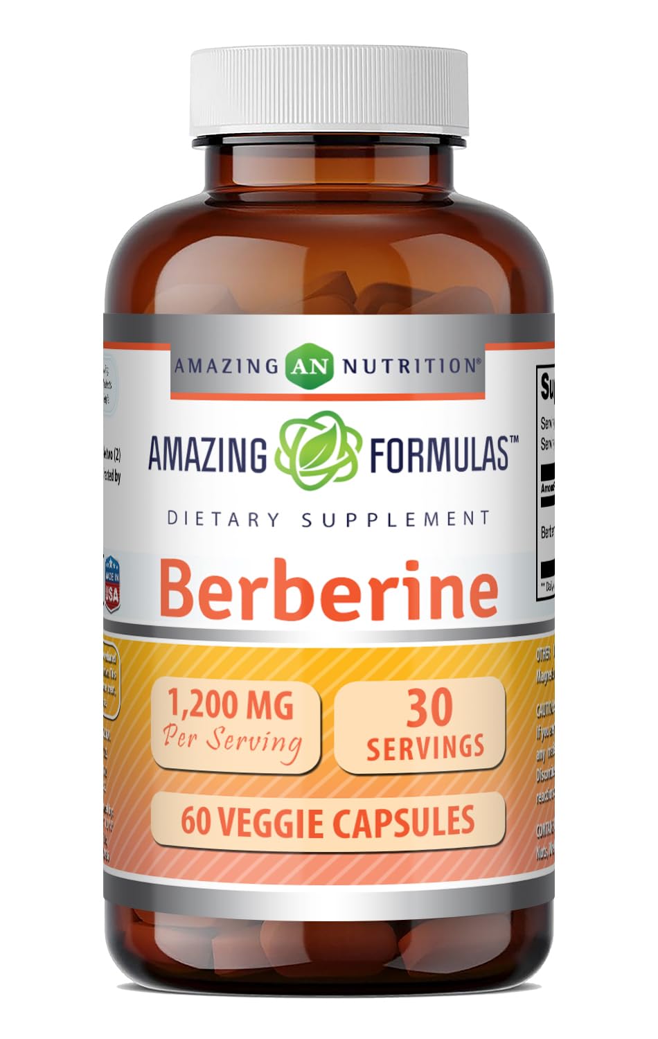 Amazing Nutrition Berberine 1200 Mg Supplement front view