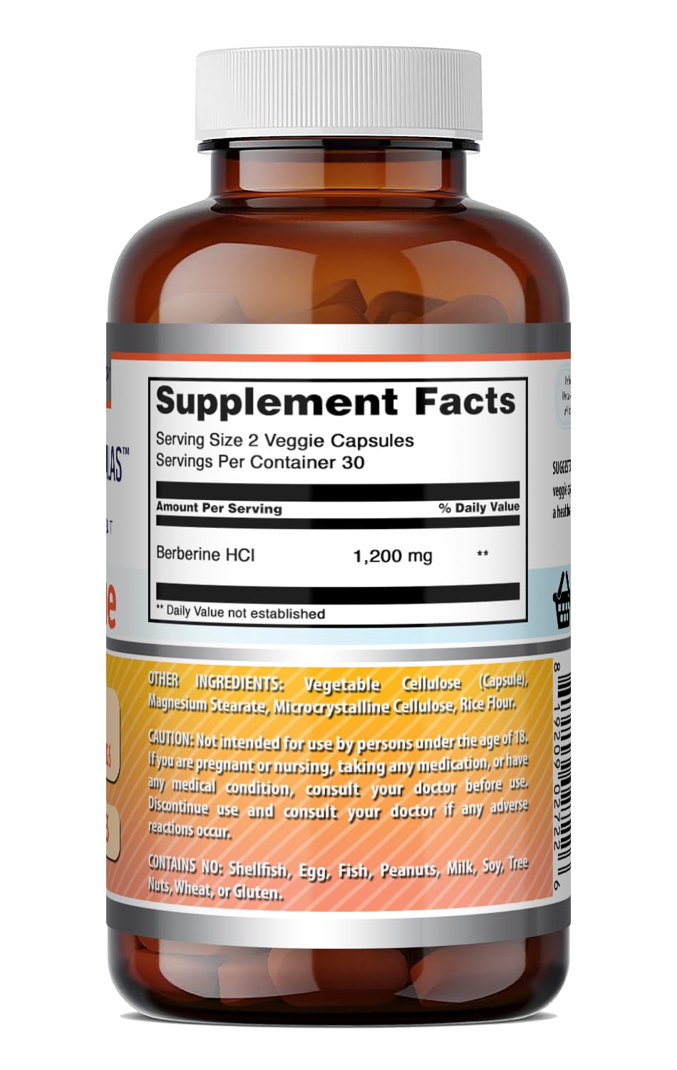 Amazing Nutrition Berberine 1200 Mg Supplement on a wooden table