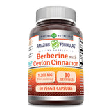 Amazing Nutrition Berberine 1200 Mg with Ceylon Cinnamon supplement front view