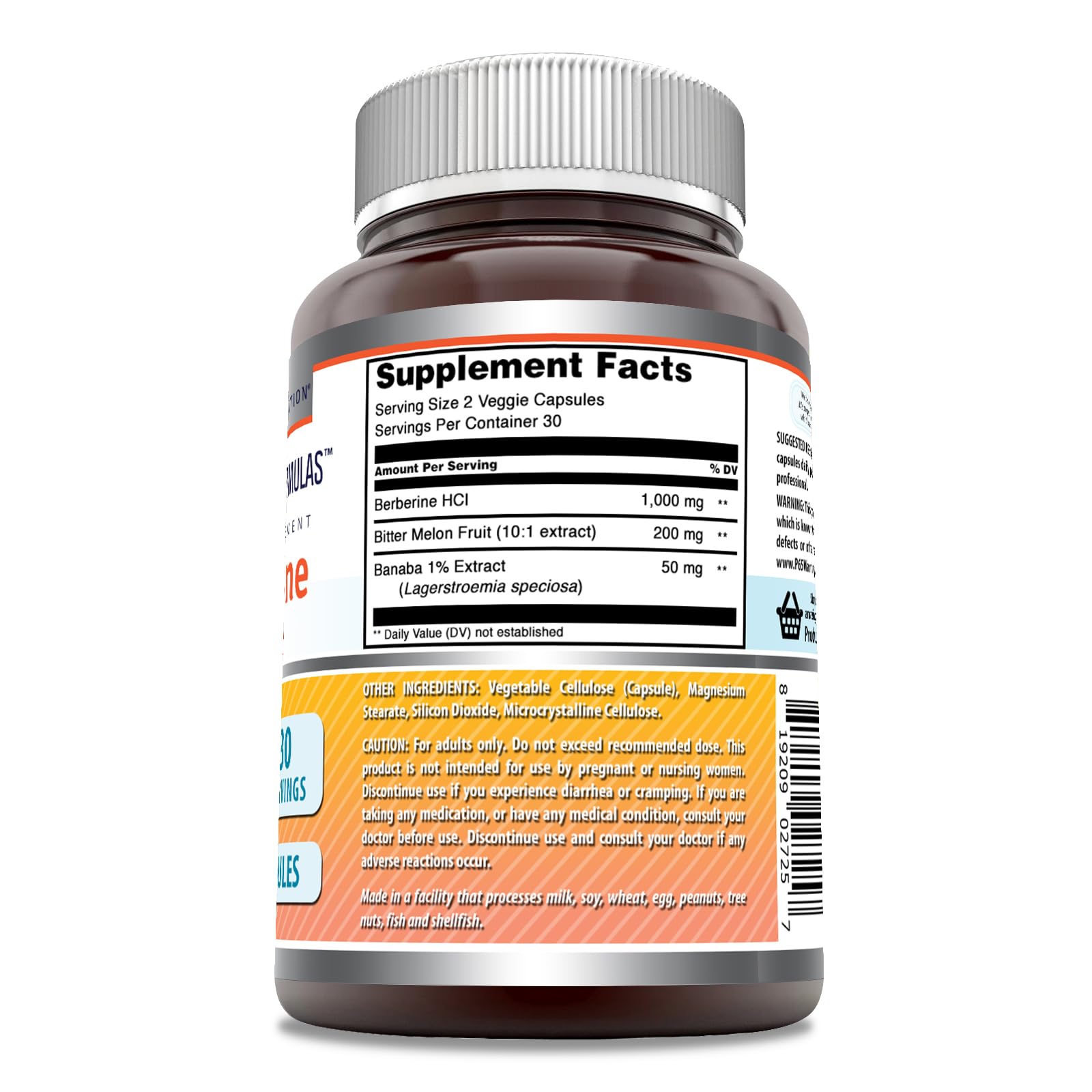 Amazing Nutrition Berberine Complex 1250mg veggie capsules close-up