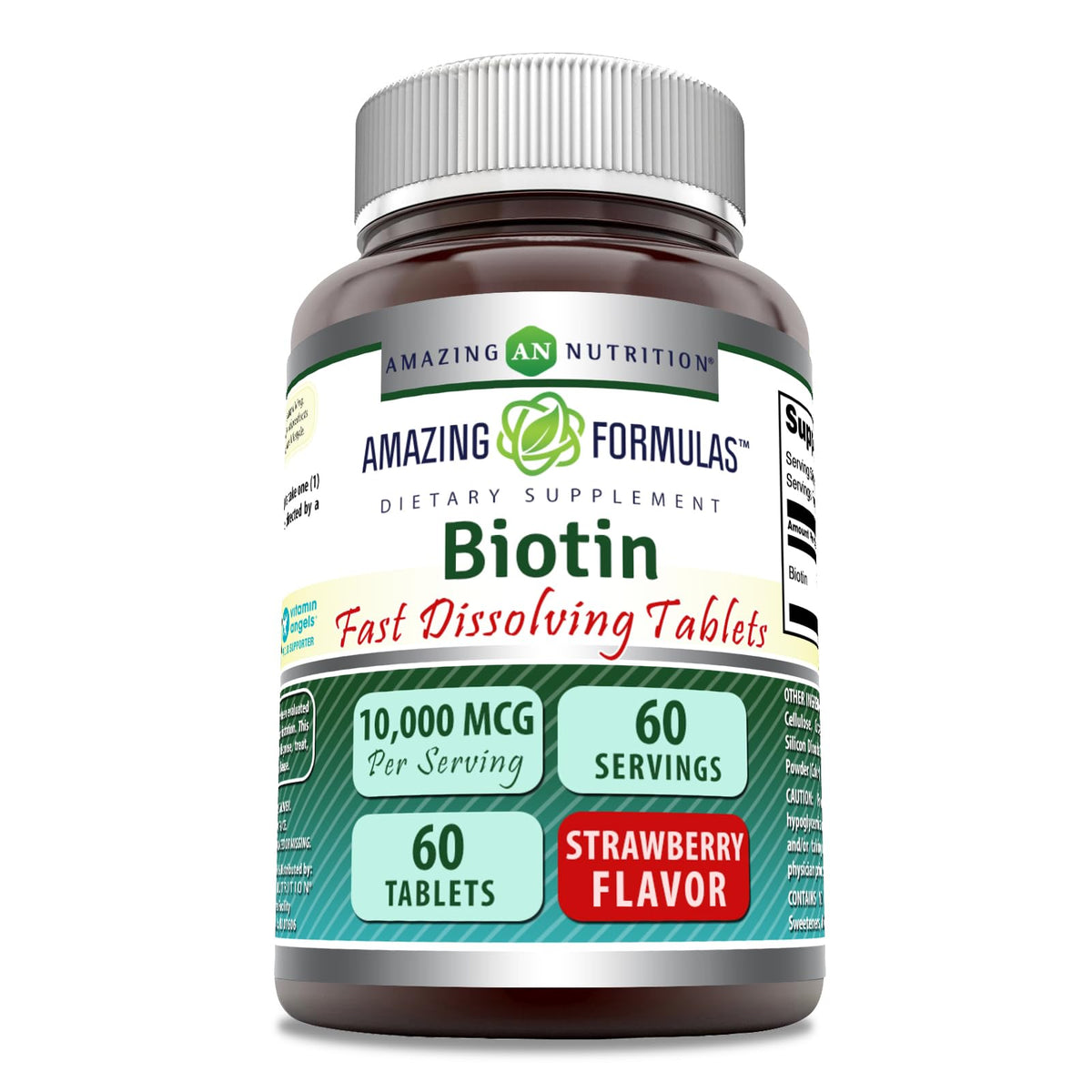 Amazing Nutrition Biotin 10,000 Mcg Fast Dissolving Tablets front view