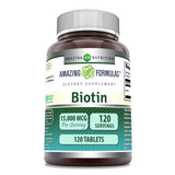 Amazing Nutrition Biotin Supplement 15000 Mcg 120 Tablets front view