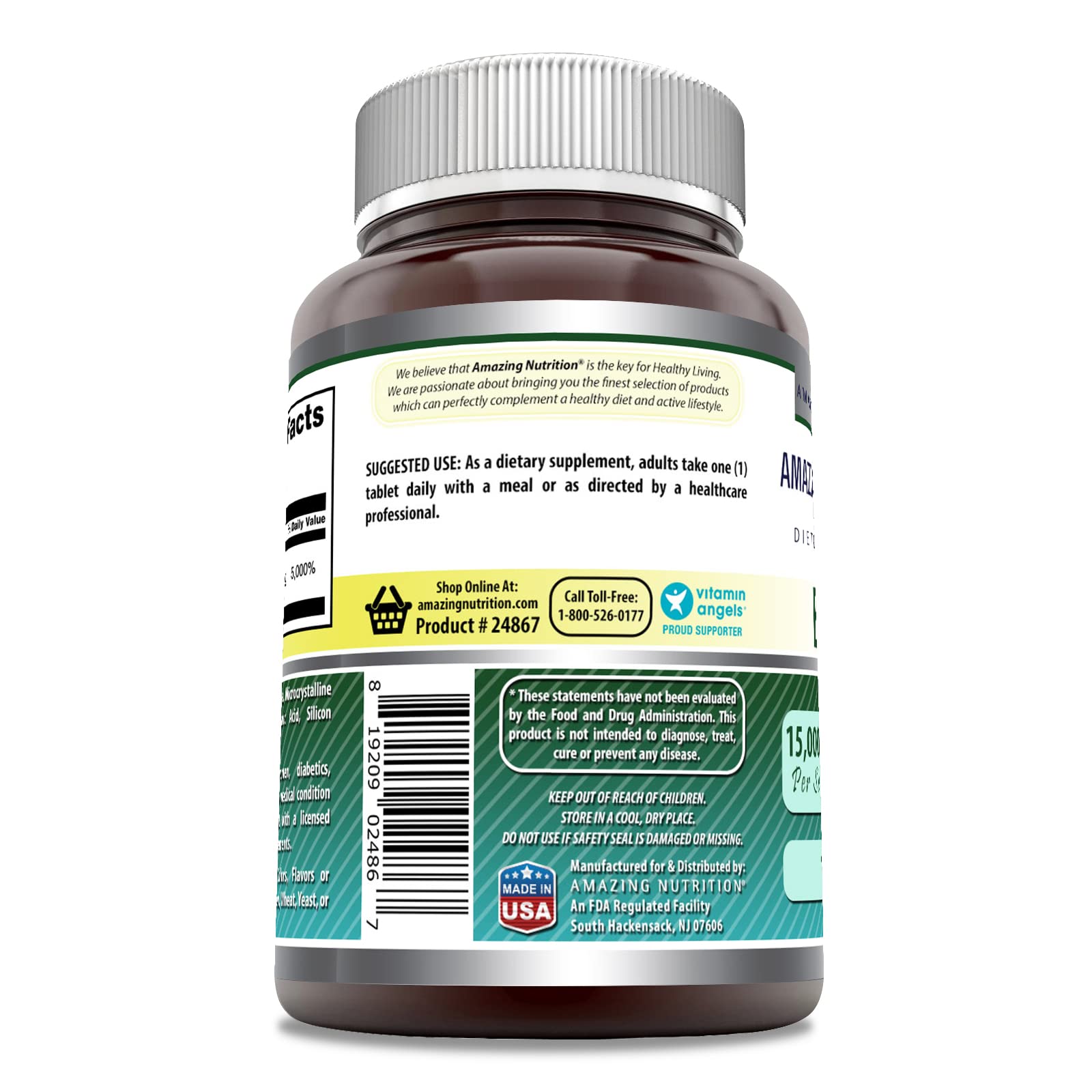 Amazing Nutrition Biotin Supplement 15000 Mcg 120 Tablets packaging
